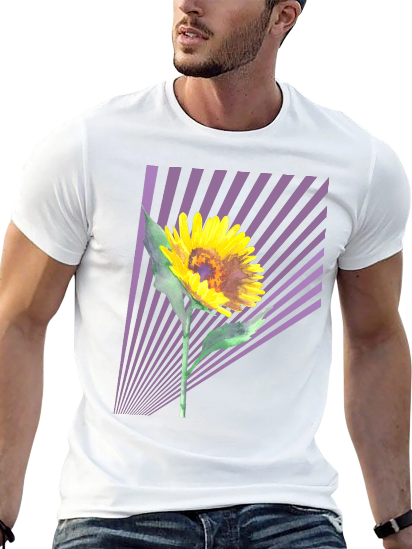 Sunflower Graphic Tee - Stylish Mens Black T-Shirt
