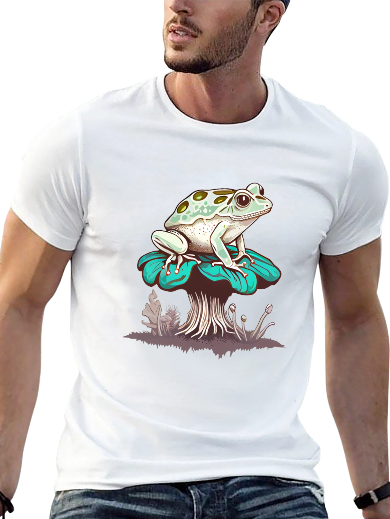 Frog on Mushroom Graphic Tee