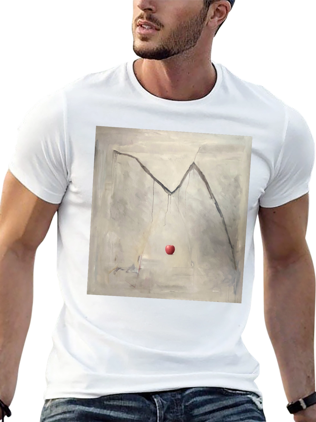 Artistic Apple Graphic Tee - Unique Design