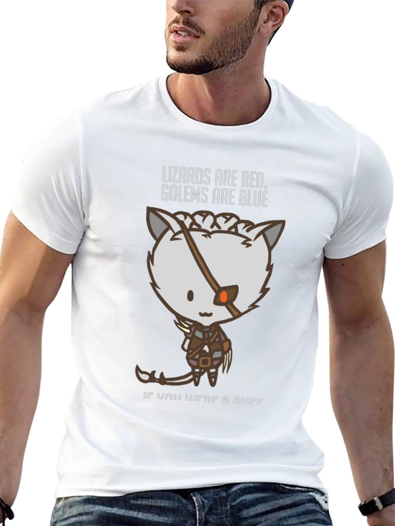 Lizards Are Red Golems Are Blue Graphic T-Shirt
