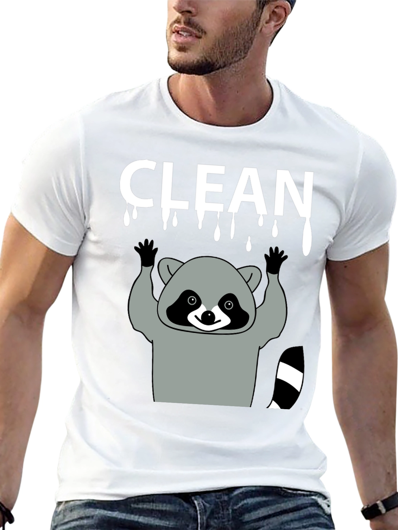 Funny Clean Raccoon Black T-Shirt