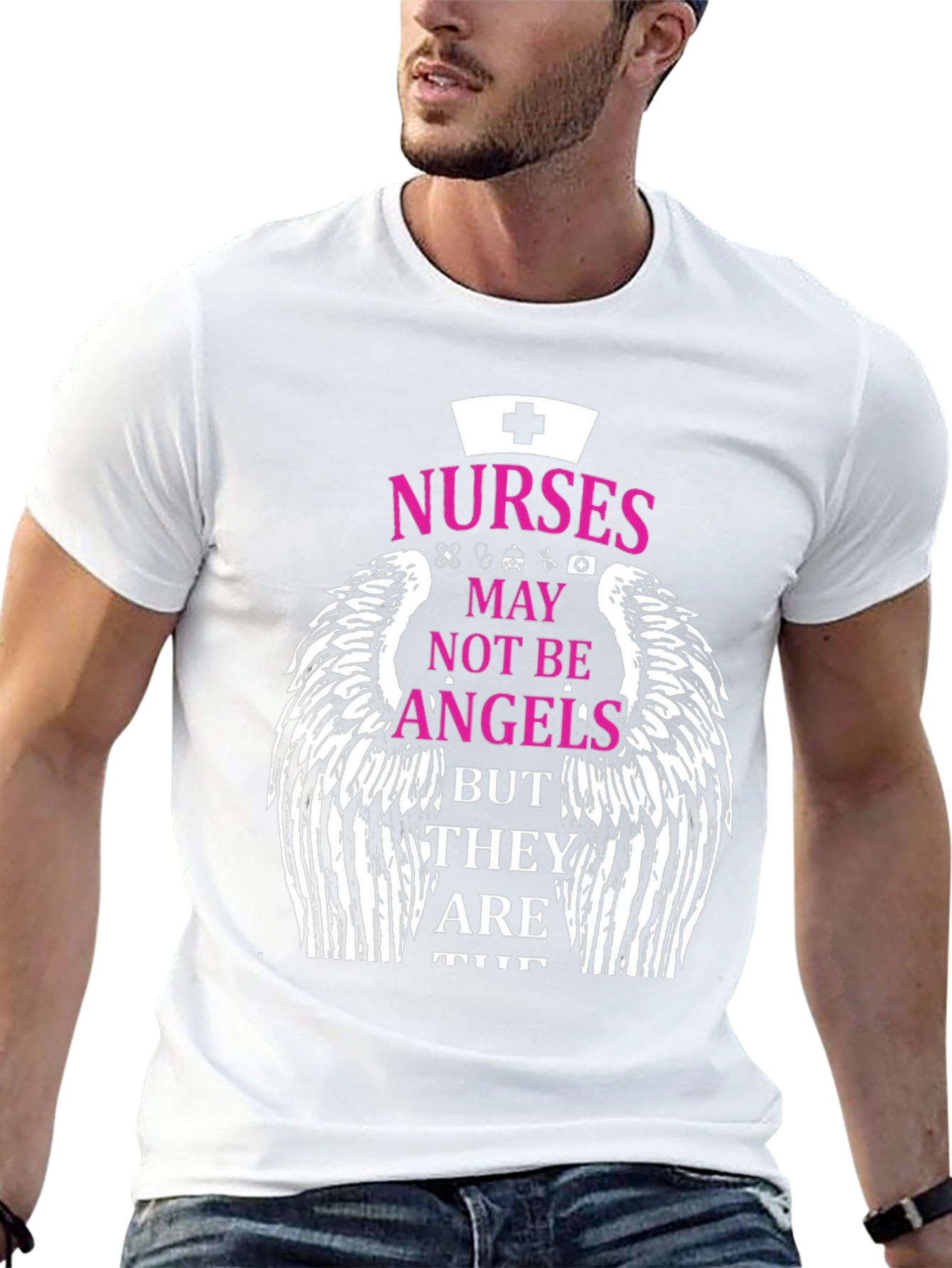 Nurses Not Angels Graphic T-Shirt - Medical Hero Tee
