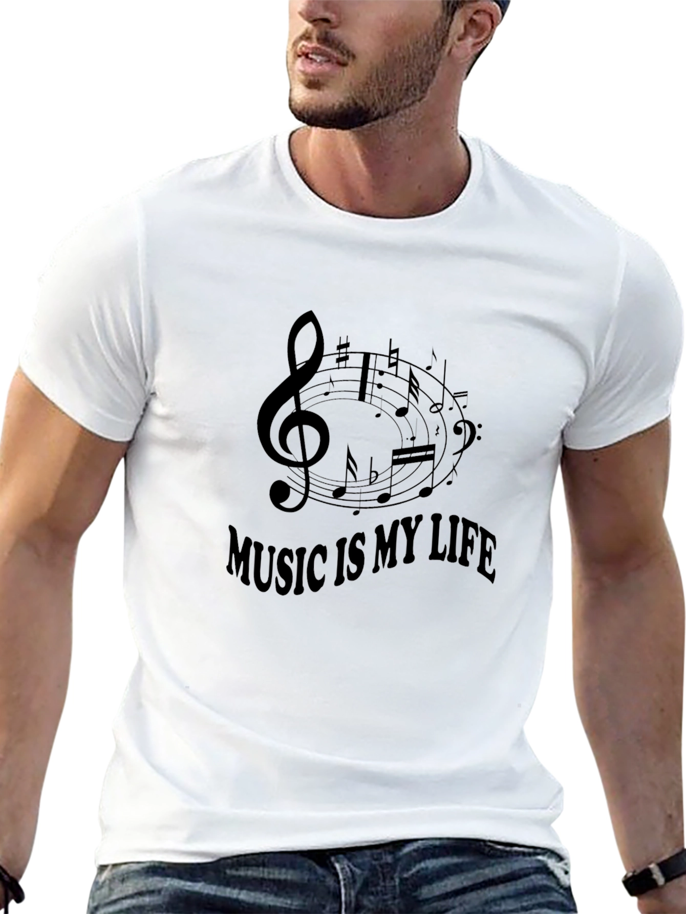 Music is My Life T-Shirt - Black Cotton Tee