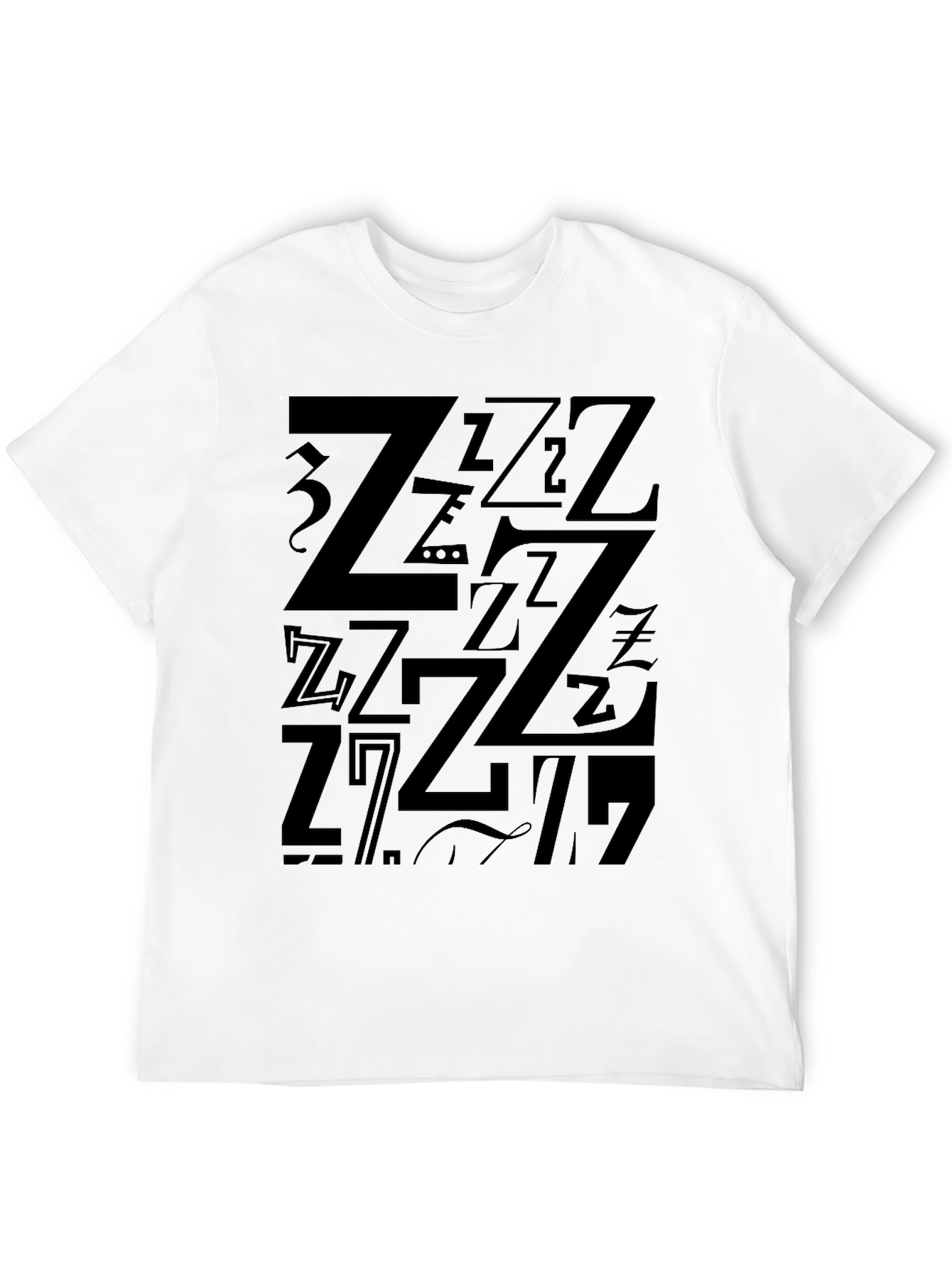 Abstract Z Pattern Black T-Shirt