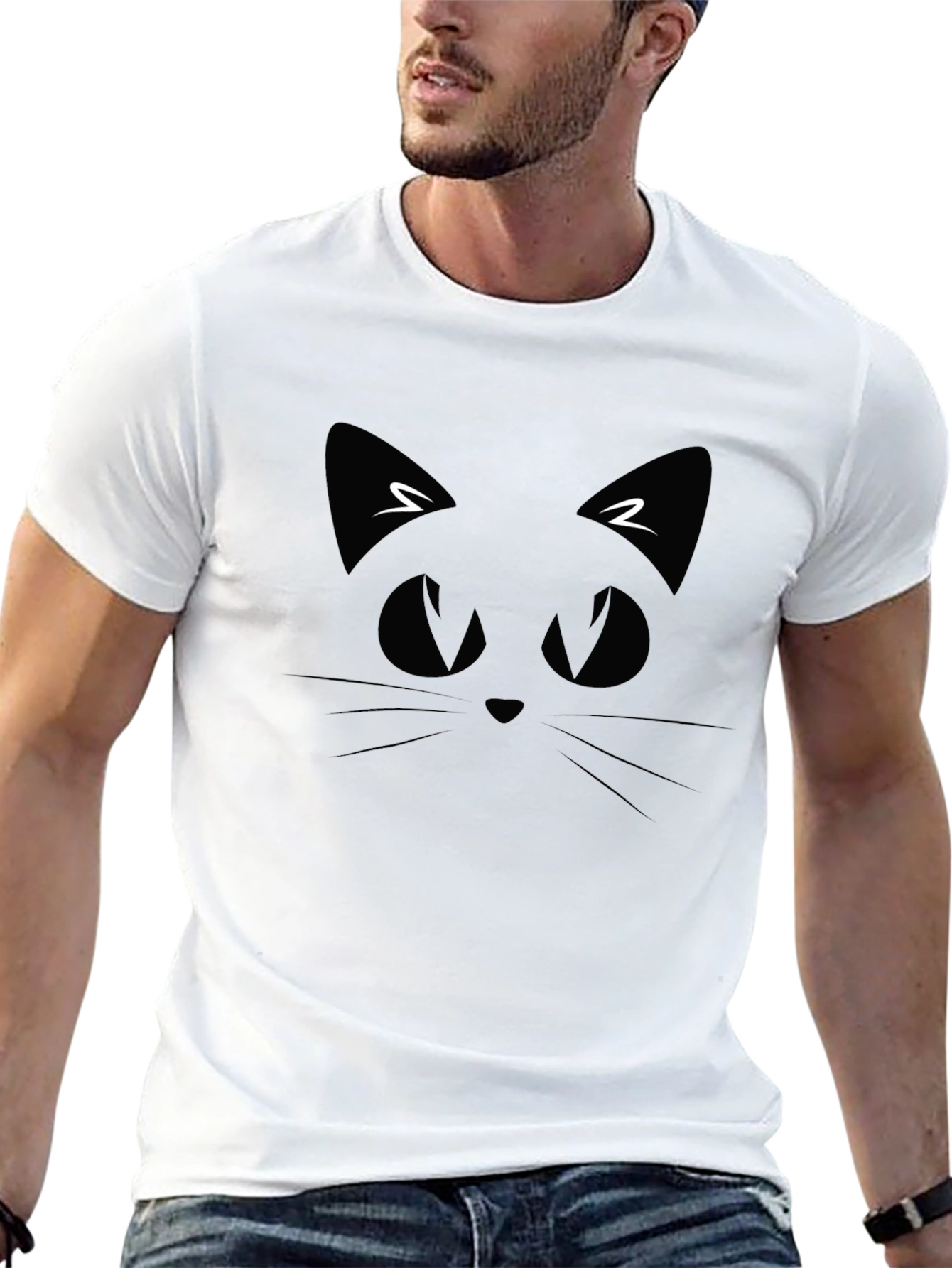Black Cat Face T-Shirt