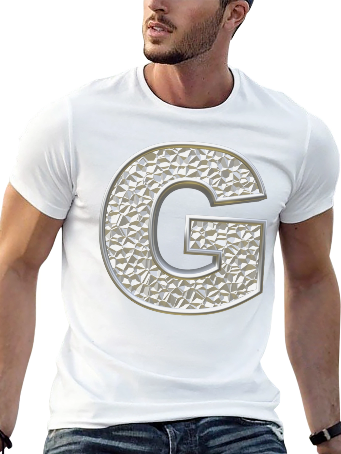 Letter G T-Shirt - Black Graphic Tee