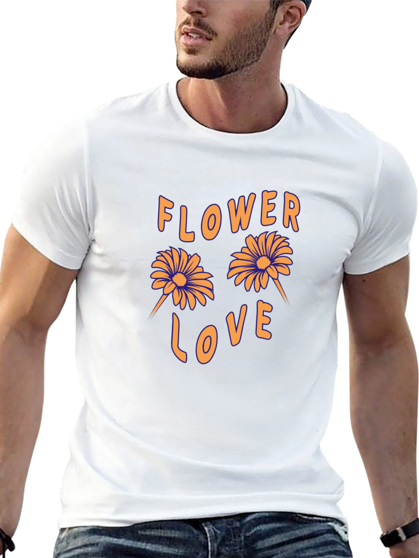 Flower Love Graphic Tee - Retro Style