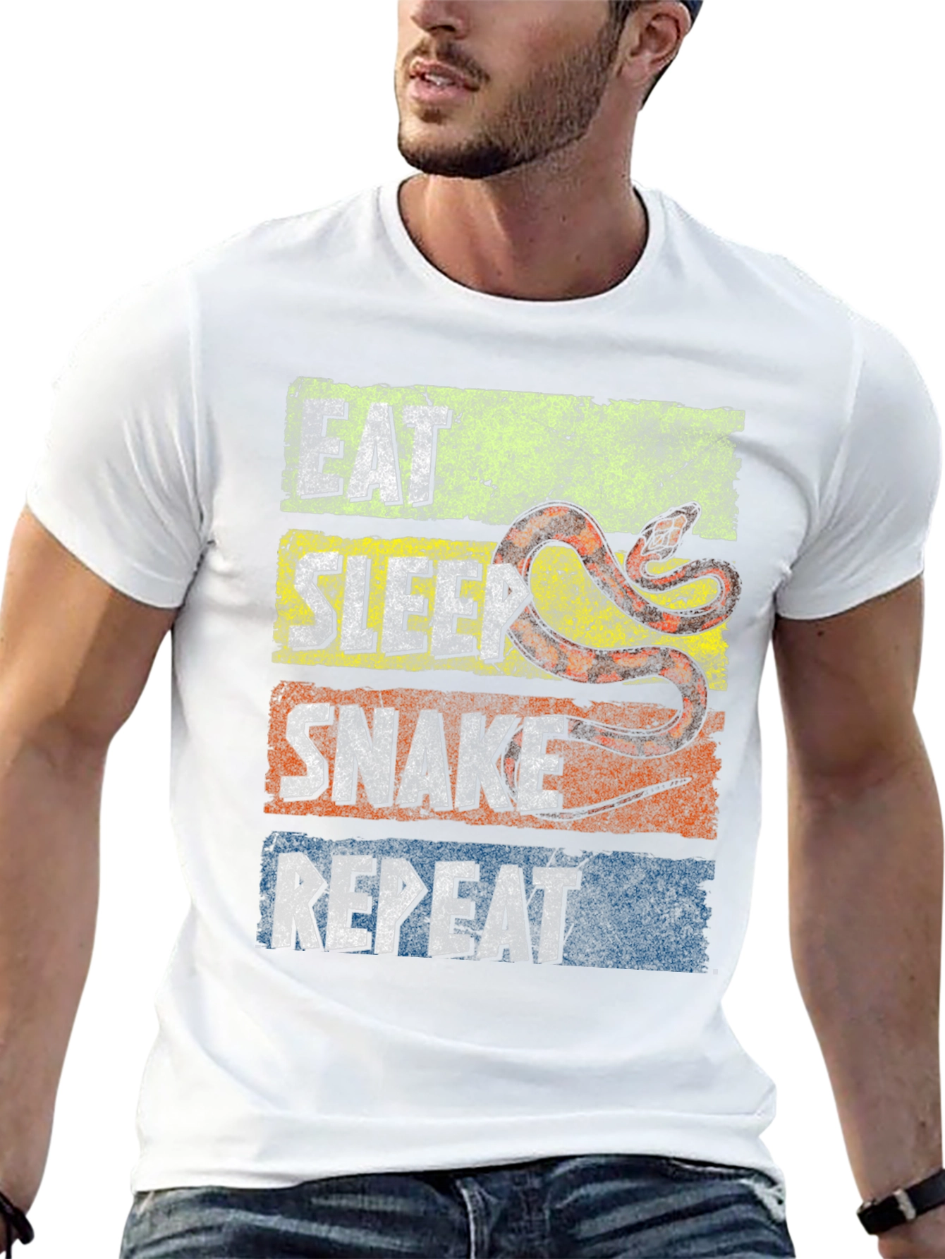 Eat Sleep Snake Repeat Graphic T-Shirt