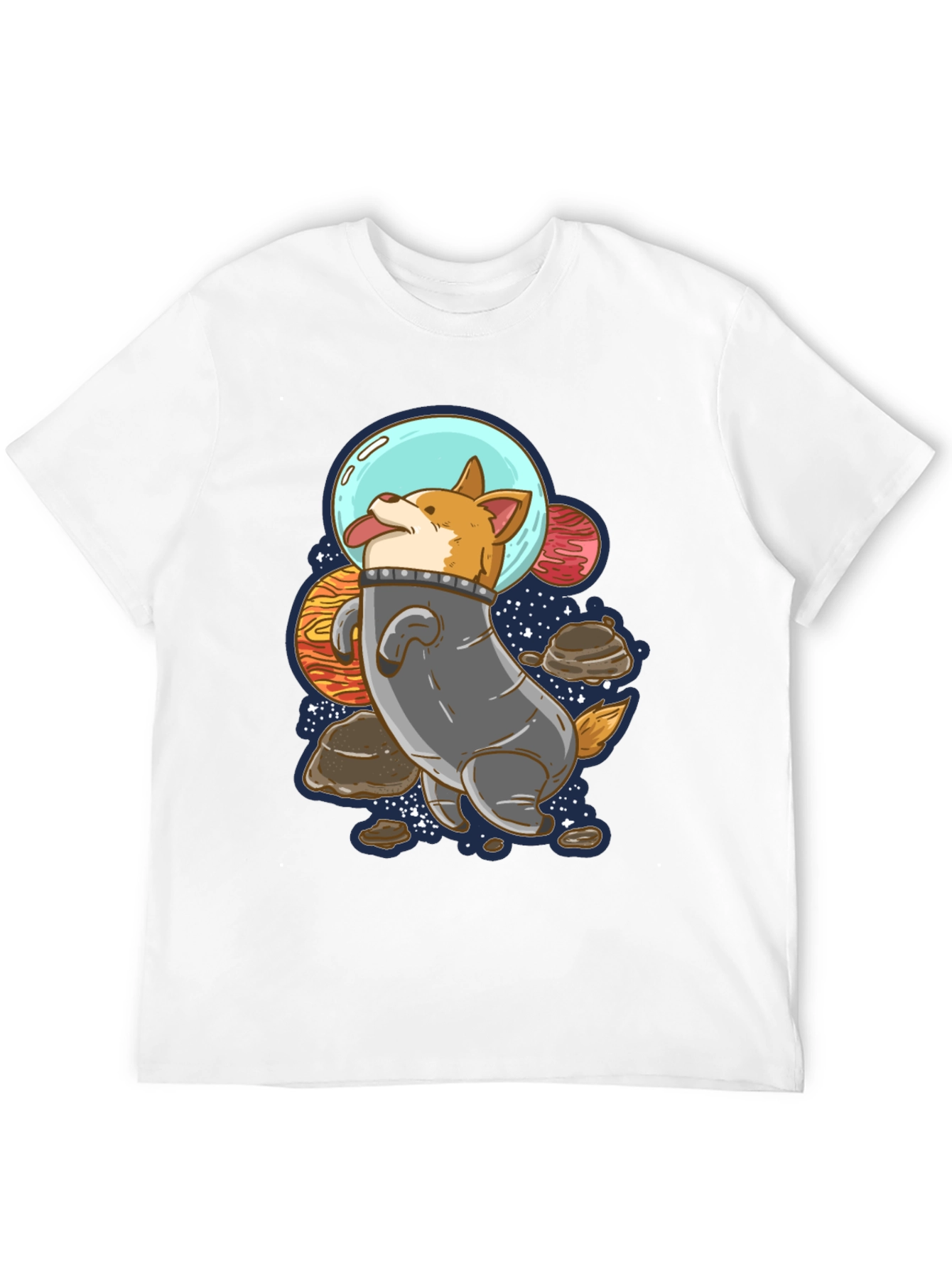 Space Corgi T-Shirt - Black