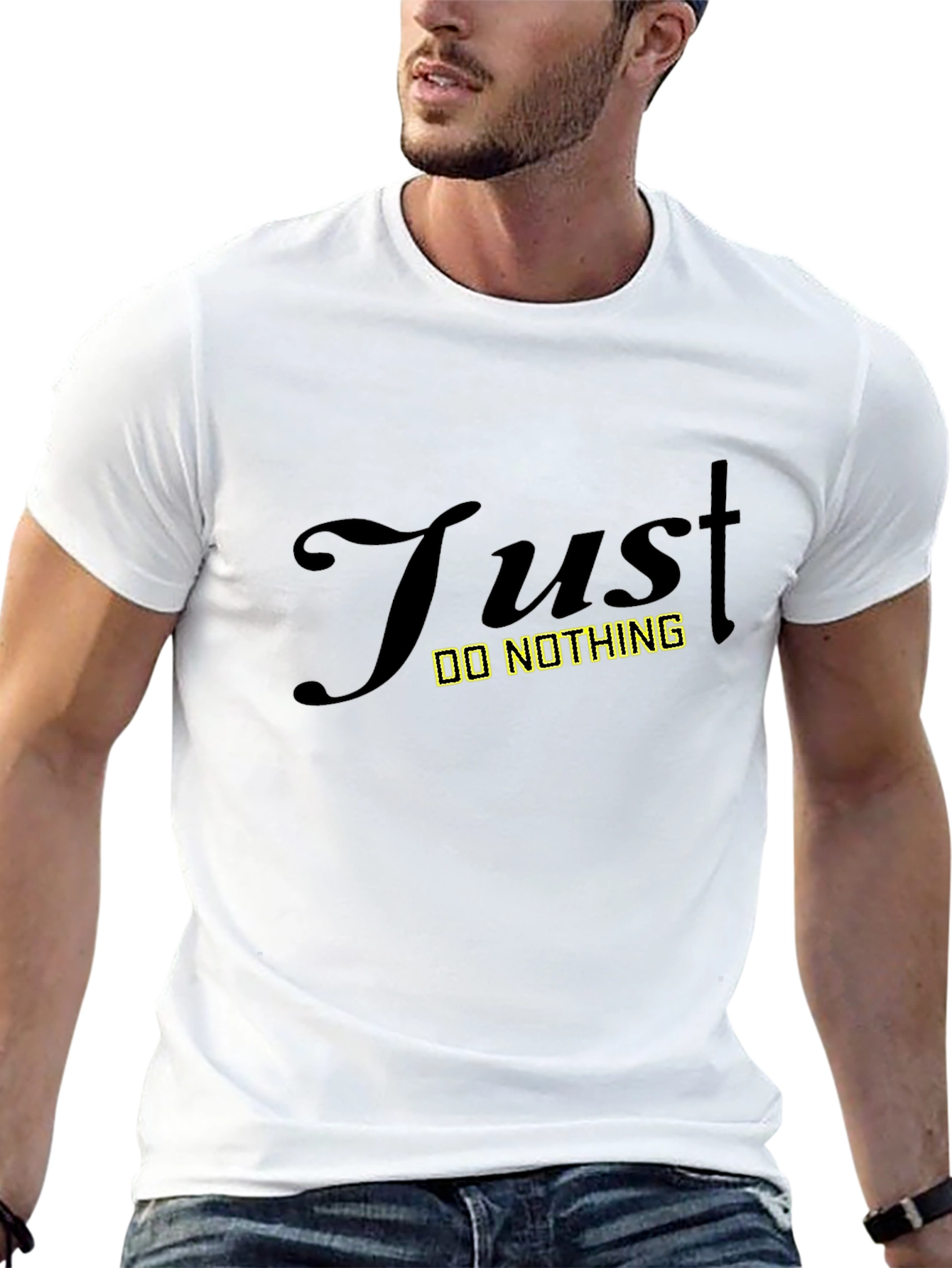 Just Do Nothing Black Graphic T-Shirt