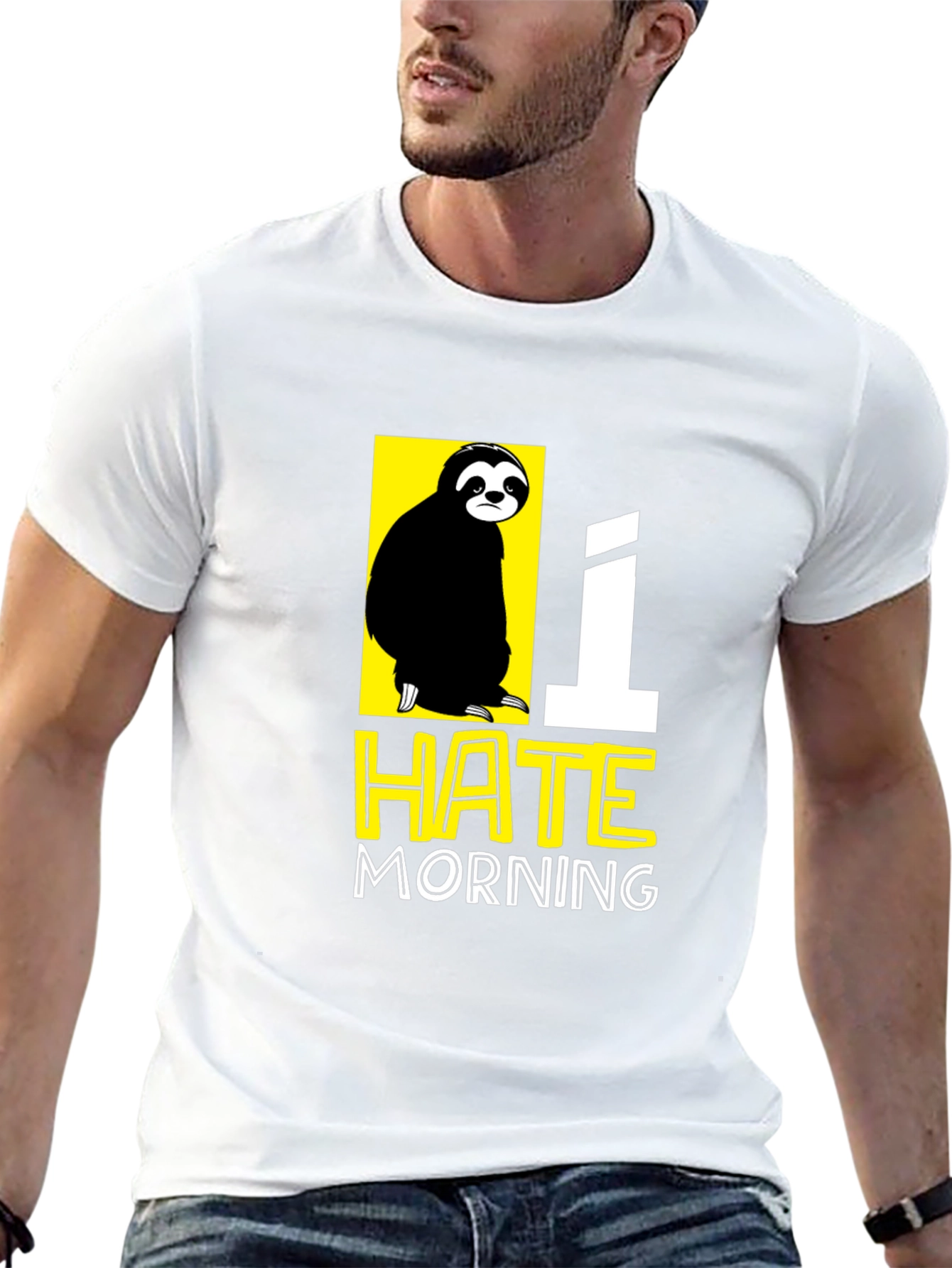 I Hate Morning Sloth Graphic T-Shirt