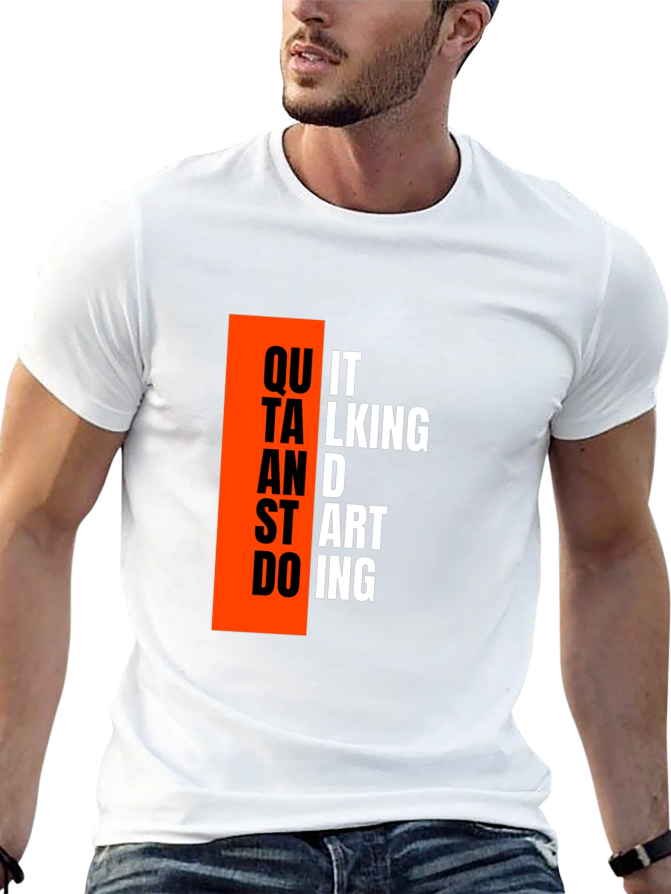 Motivational Quit Talking Black T-Shirt