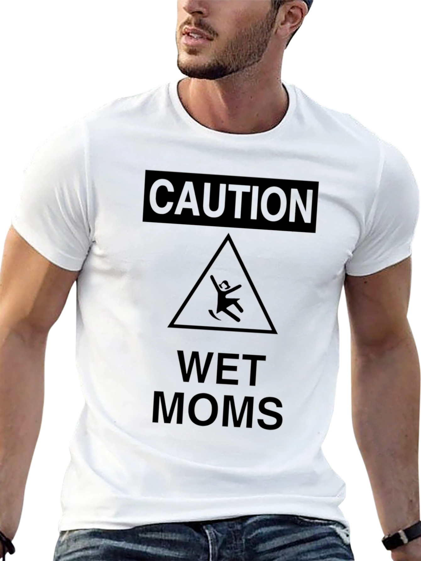 Caution Wet Moms Graphic Novelty T-Shirt