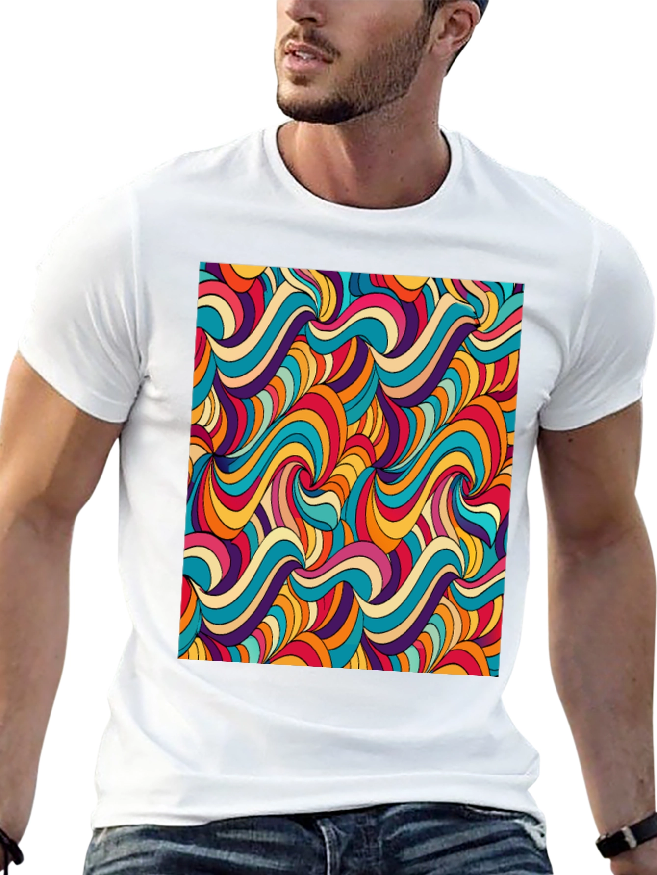 Groovy Retro Swirl Graphic Tee