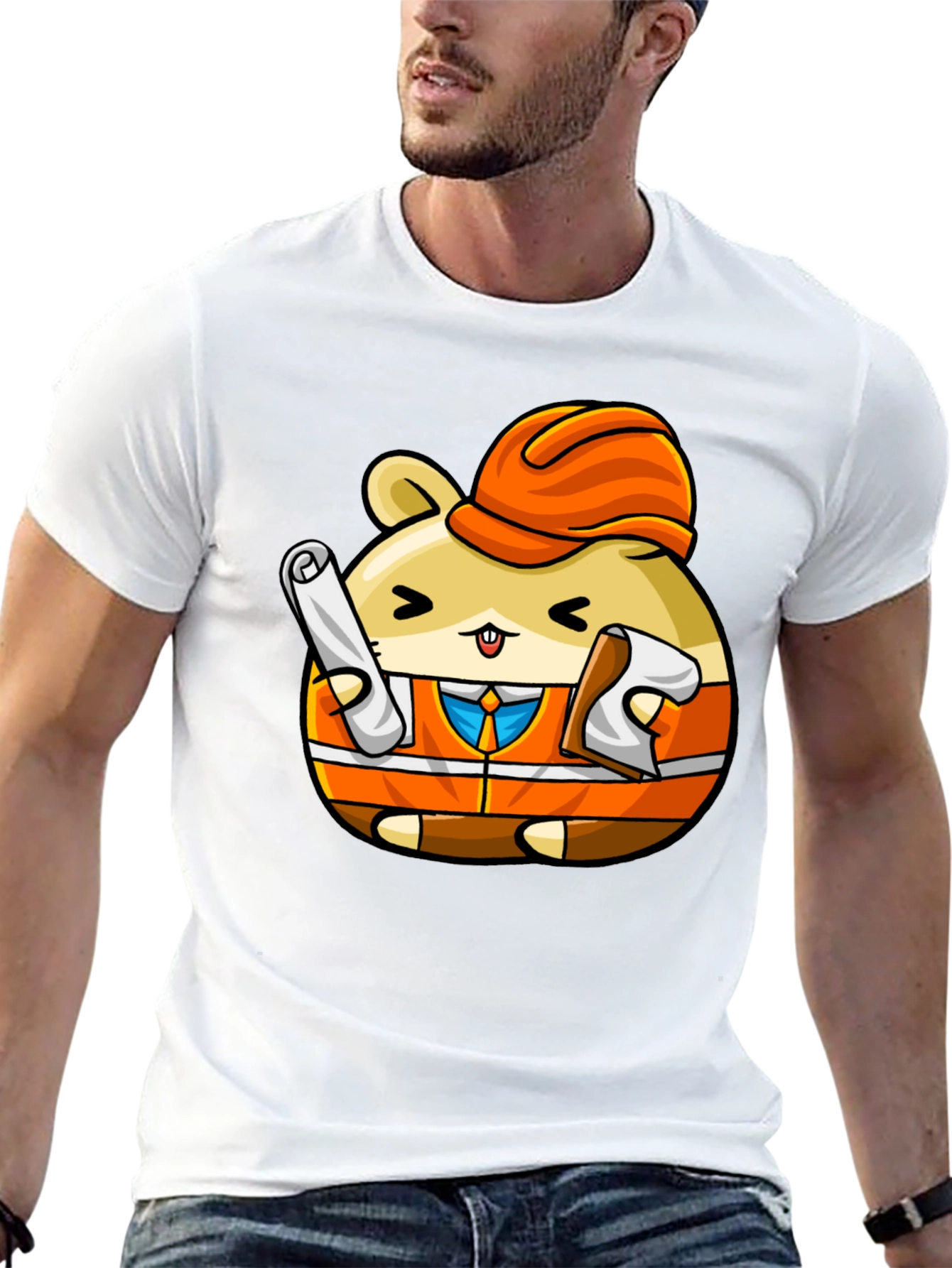Construction Hamster Graphic T-Shirt
