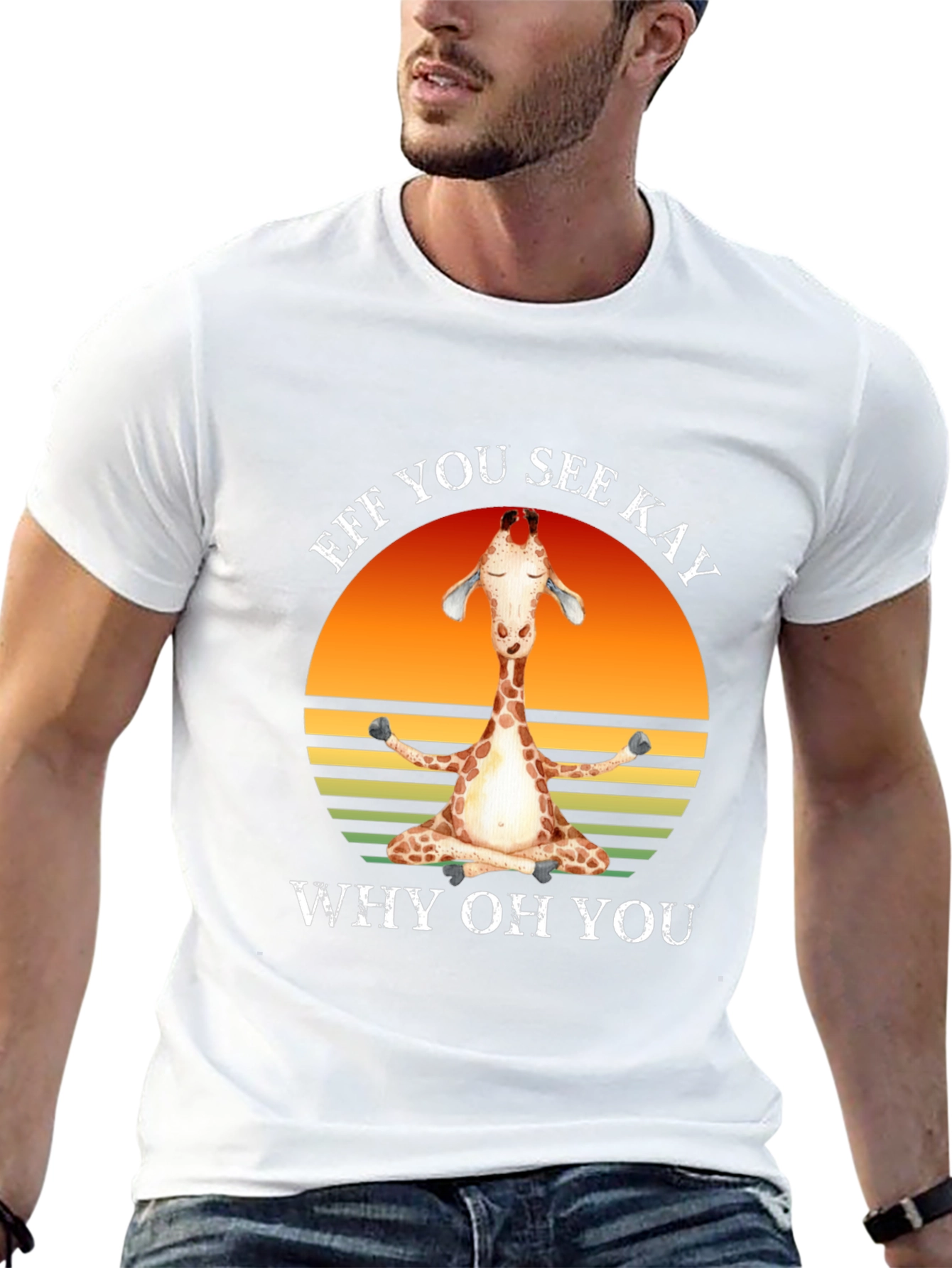 Funny Giraffe Yoga T-Shirt - Eff You See Kay