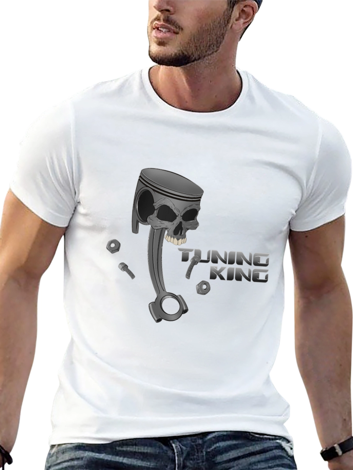 Tuning King Skull Piston Graphic Tee