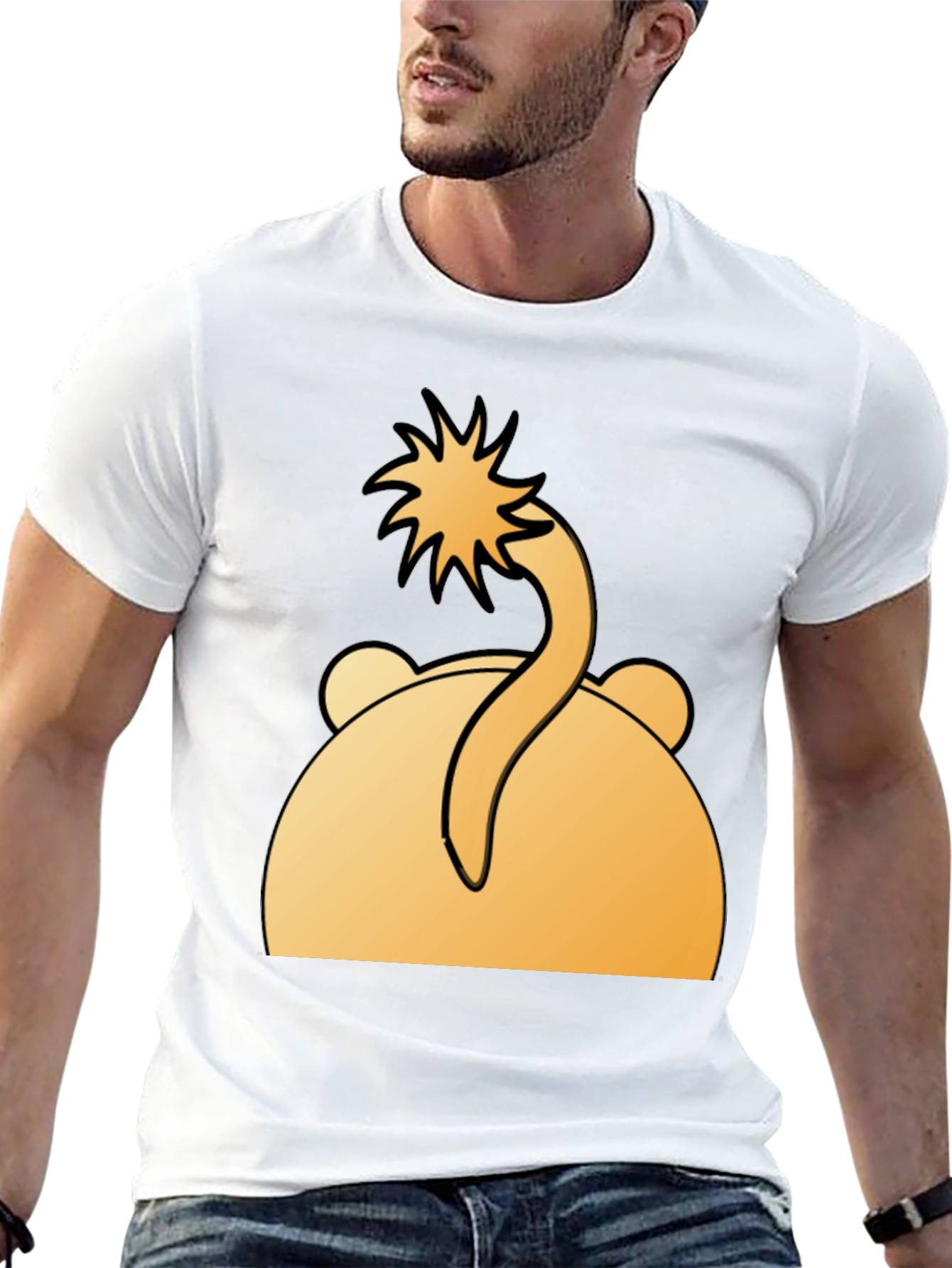 Funny Bear Tail T-Shirt - Cartoon Animal Tee