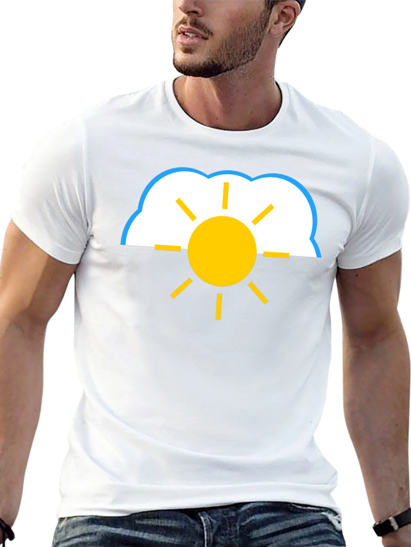 Cloud and Sun Graphic Tee - Black T-Shirt