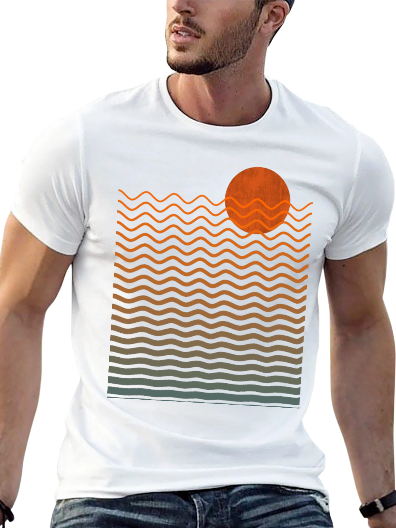 Sunset Waves Graphic Tee - Retro Style Comfort