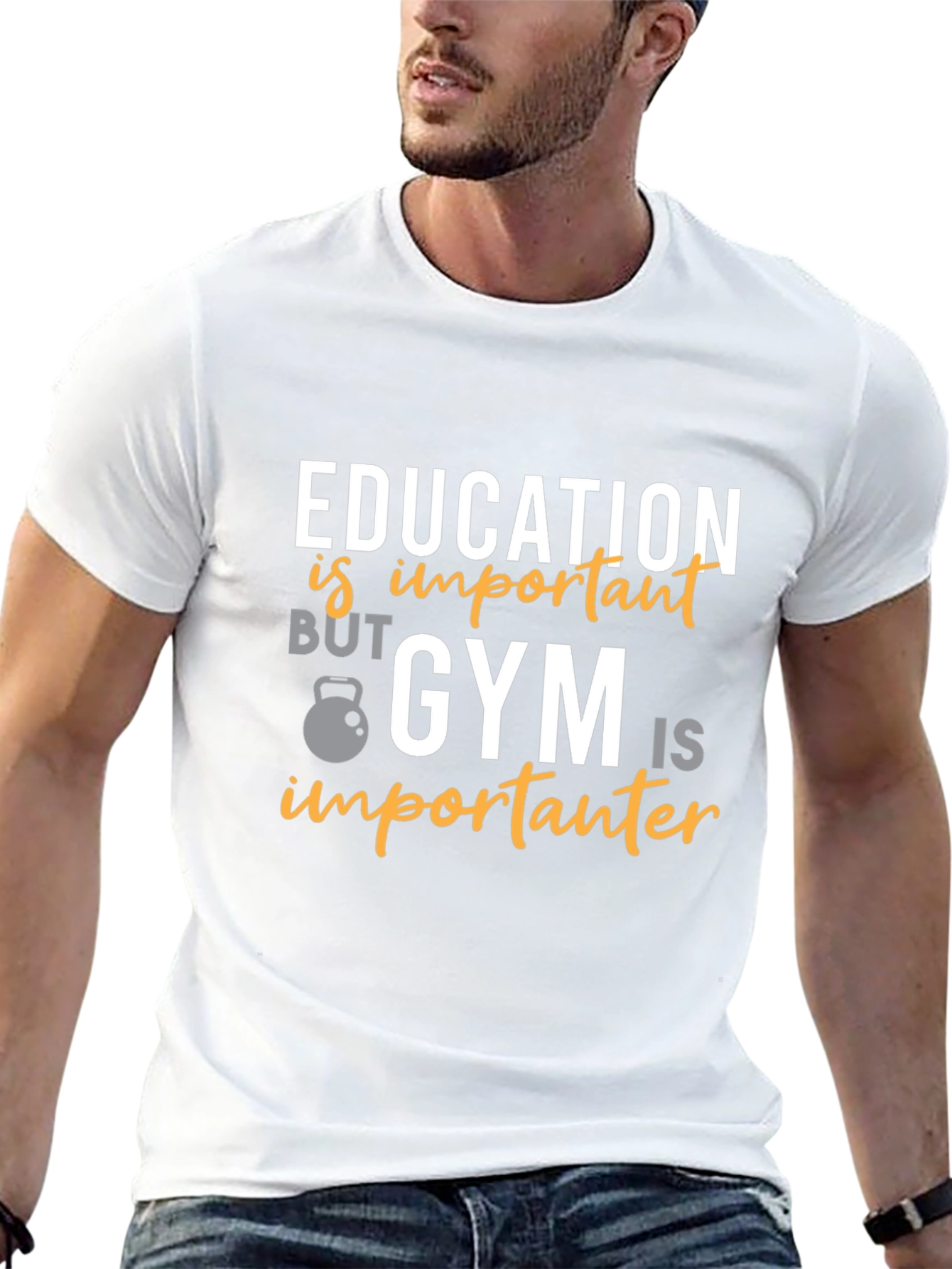 Education vs Gym Humor T-Shirt