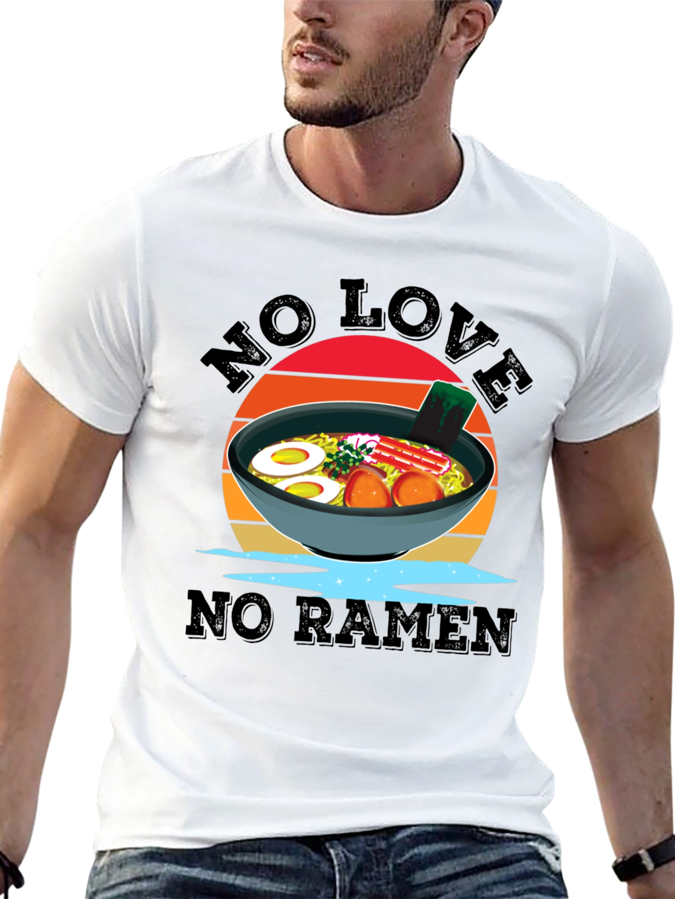No Love No Ramen Black T-Shirt