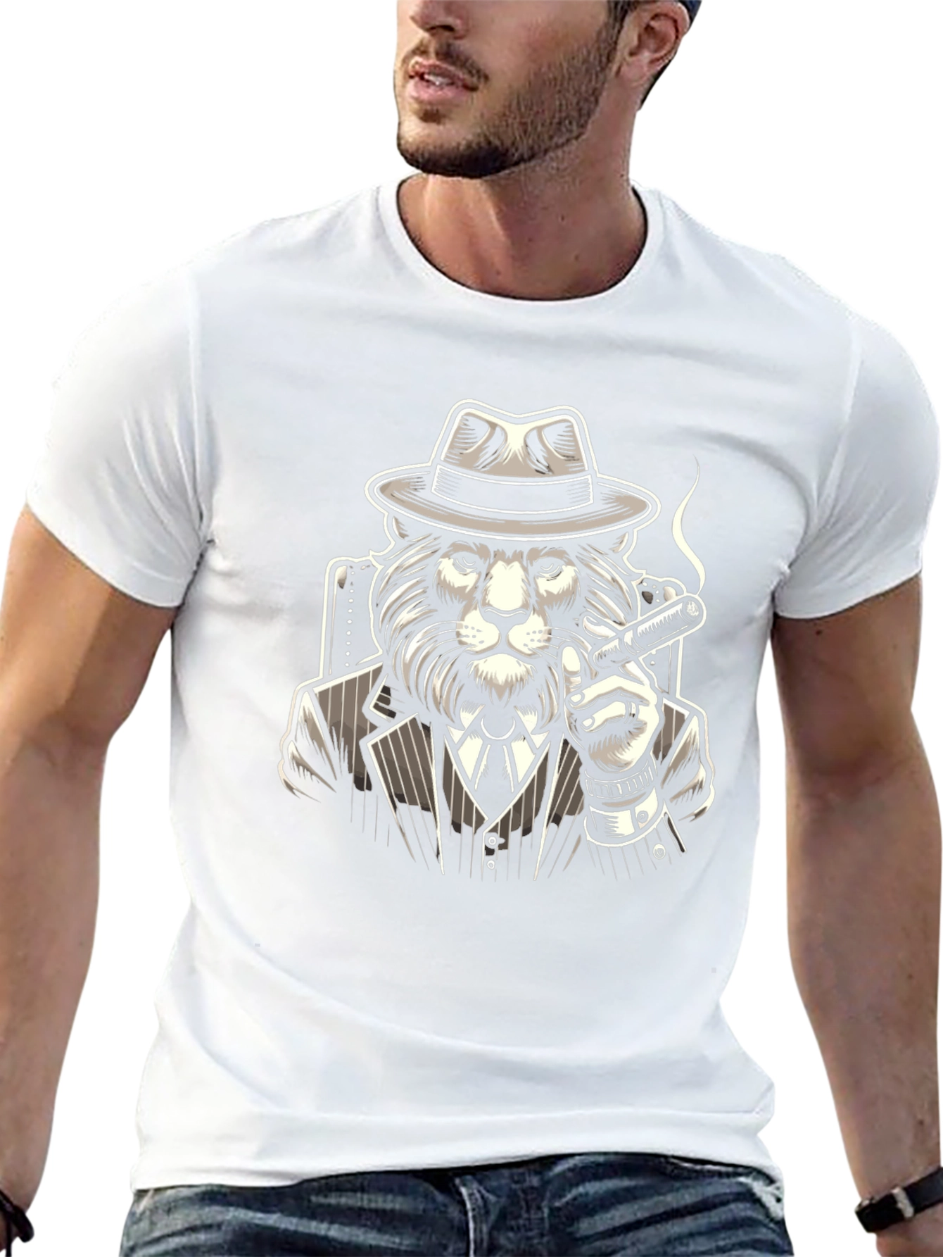 Lion Mafia Boss Graphic Tee - Classic Black T-Shirt