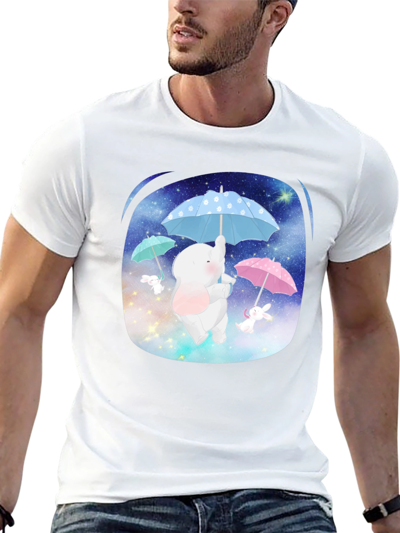Cute Elephant & Bunny Tee - Dreamy Design
