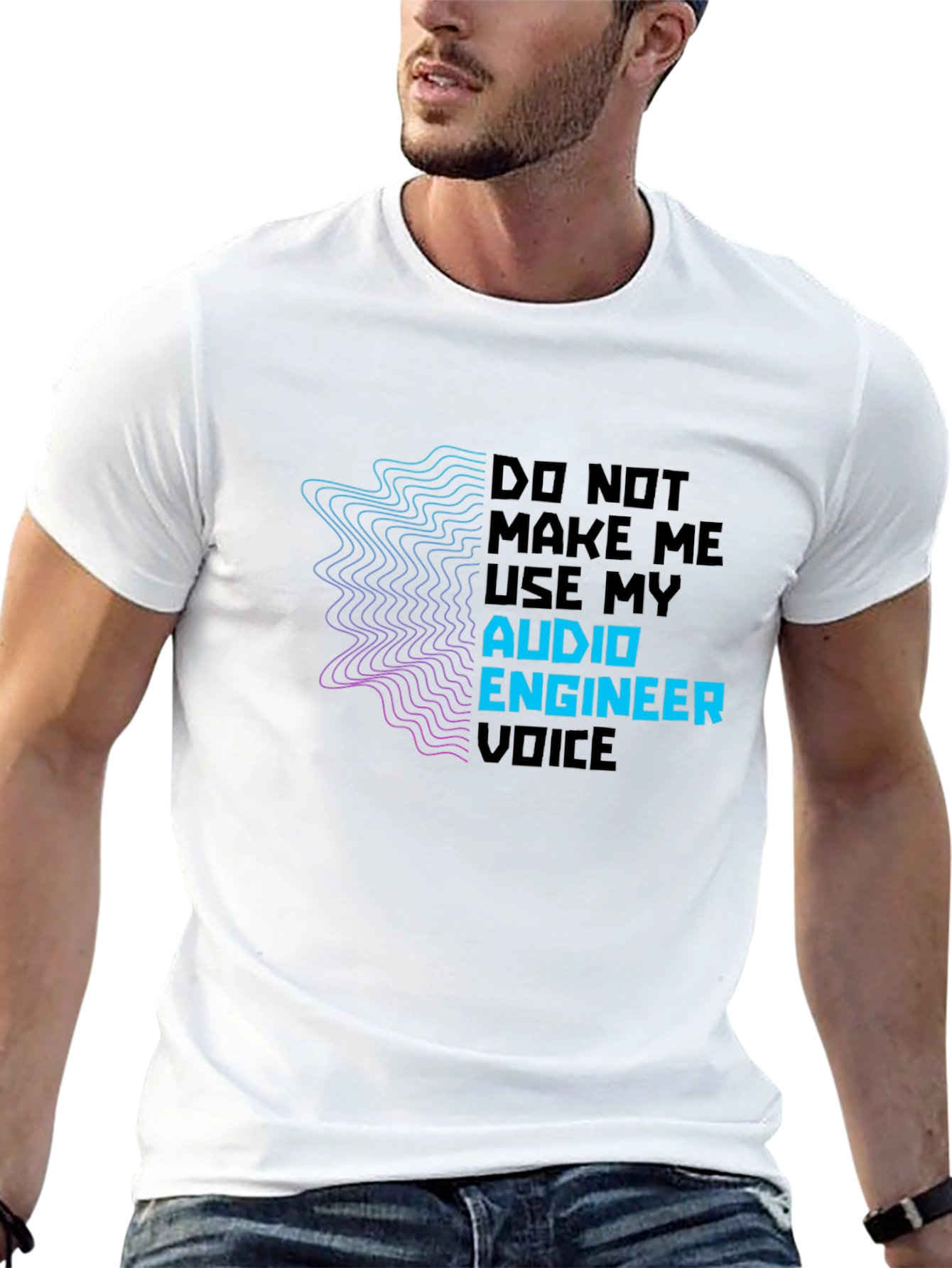 Audio Engineer Voice Graphic T-Shirt - Black