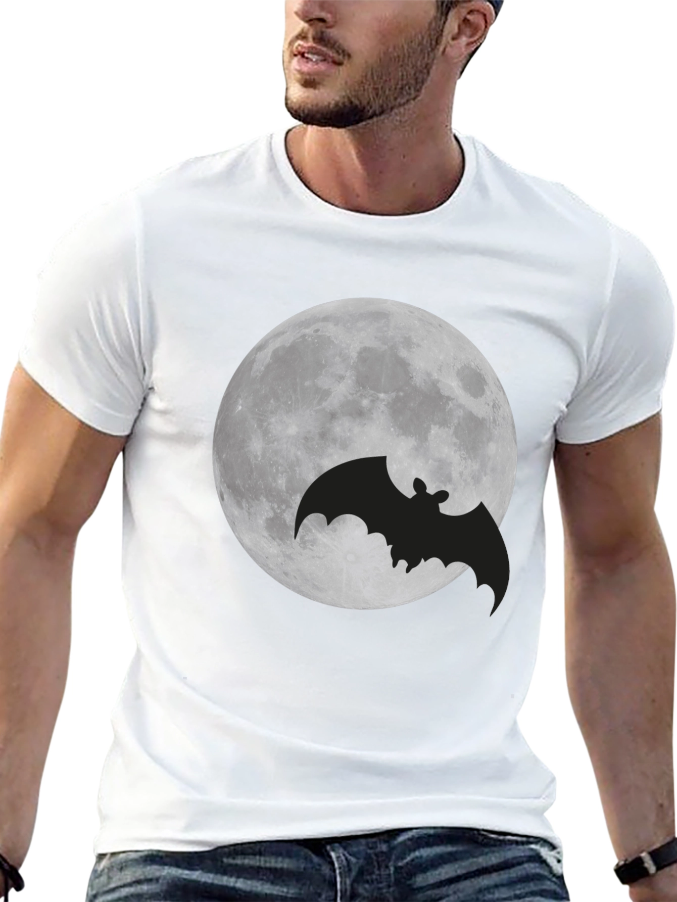 Spooky Bat Moon Graphic Tee
