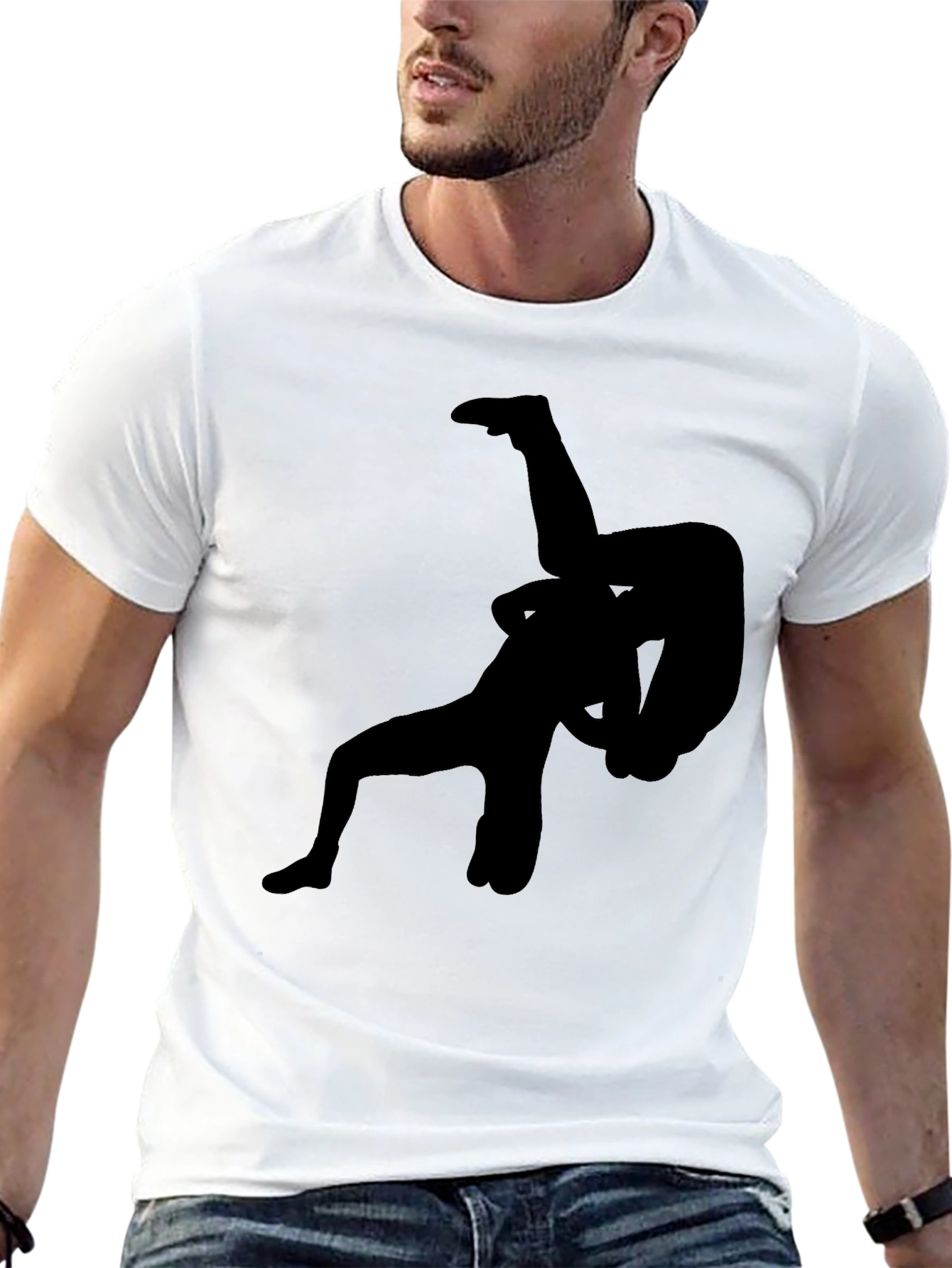 Wrestling Silhouette Graphic T-Shirt