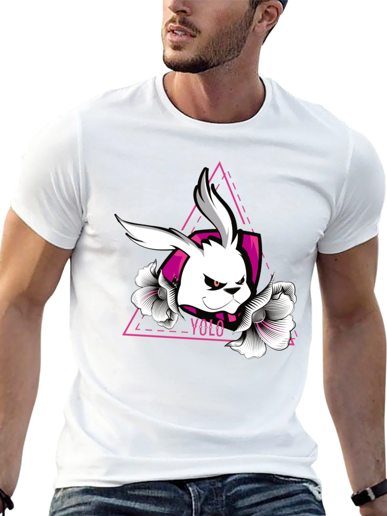 YOLO Rabbit Graphic Tee - Unique Design!