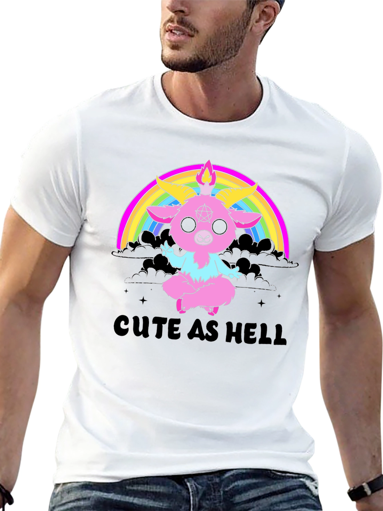 Cute As Hell Baphomet Rainbow T-Shirt