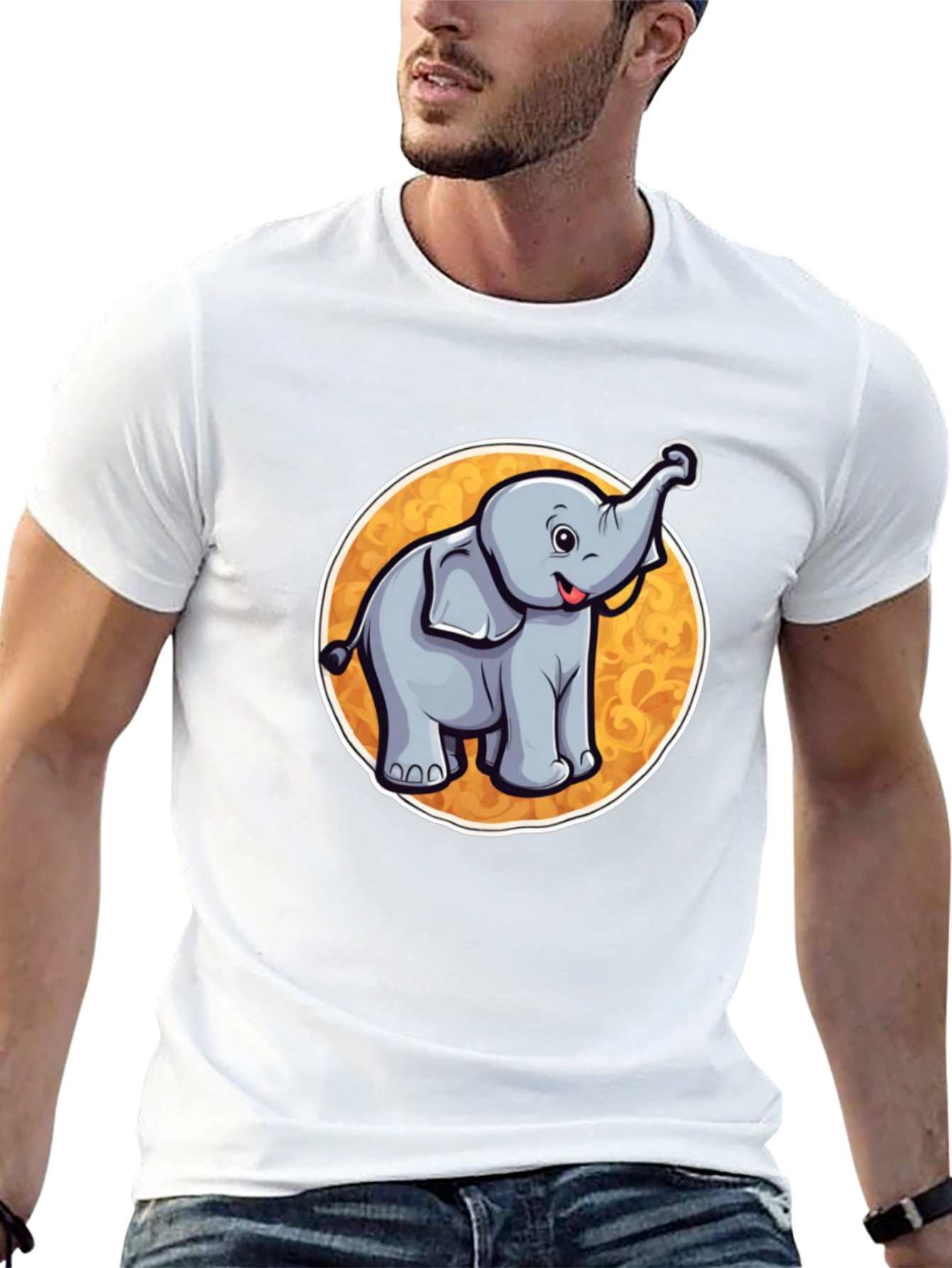 Cute Elephant Graphic Tee - Soft Cotton Blend