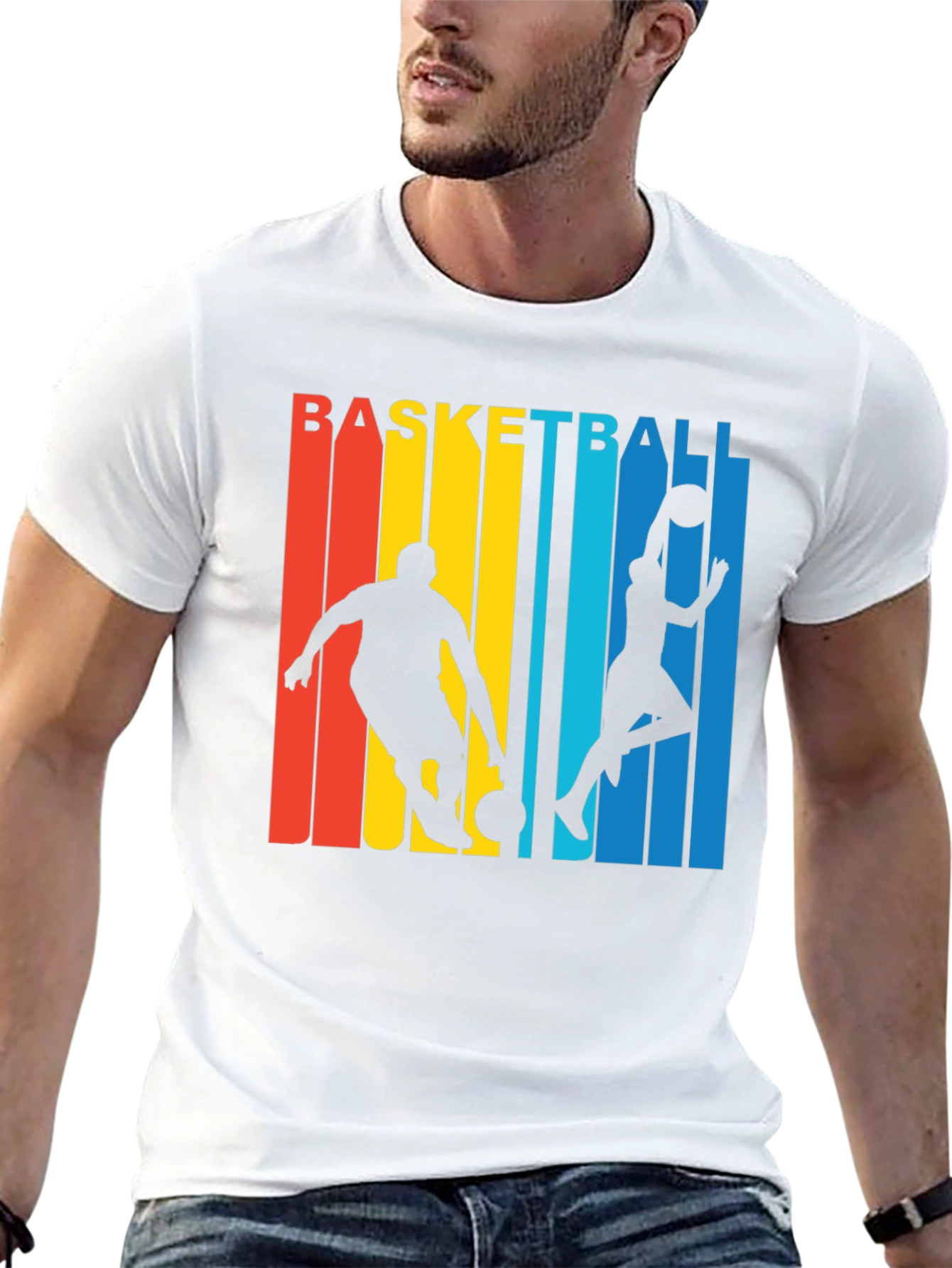 Retro Basketball Player Graphic T-Shirt