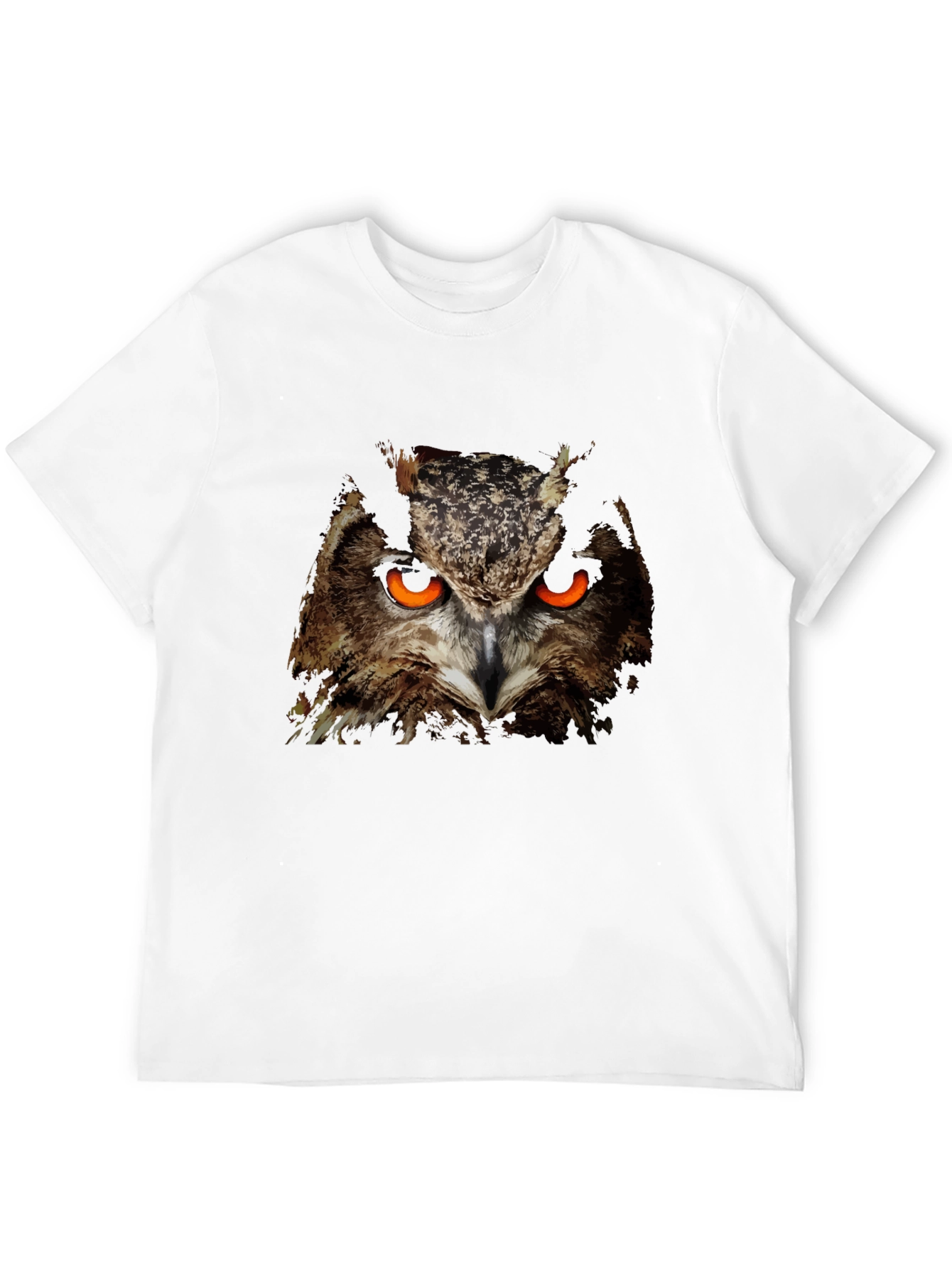 Mens Black Owl Graphic T-Shirt