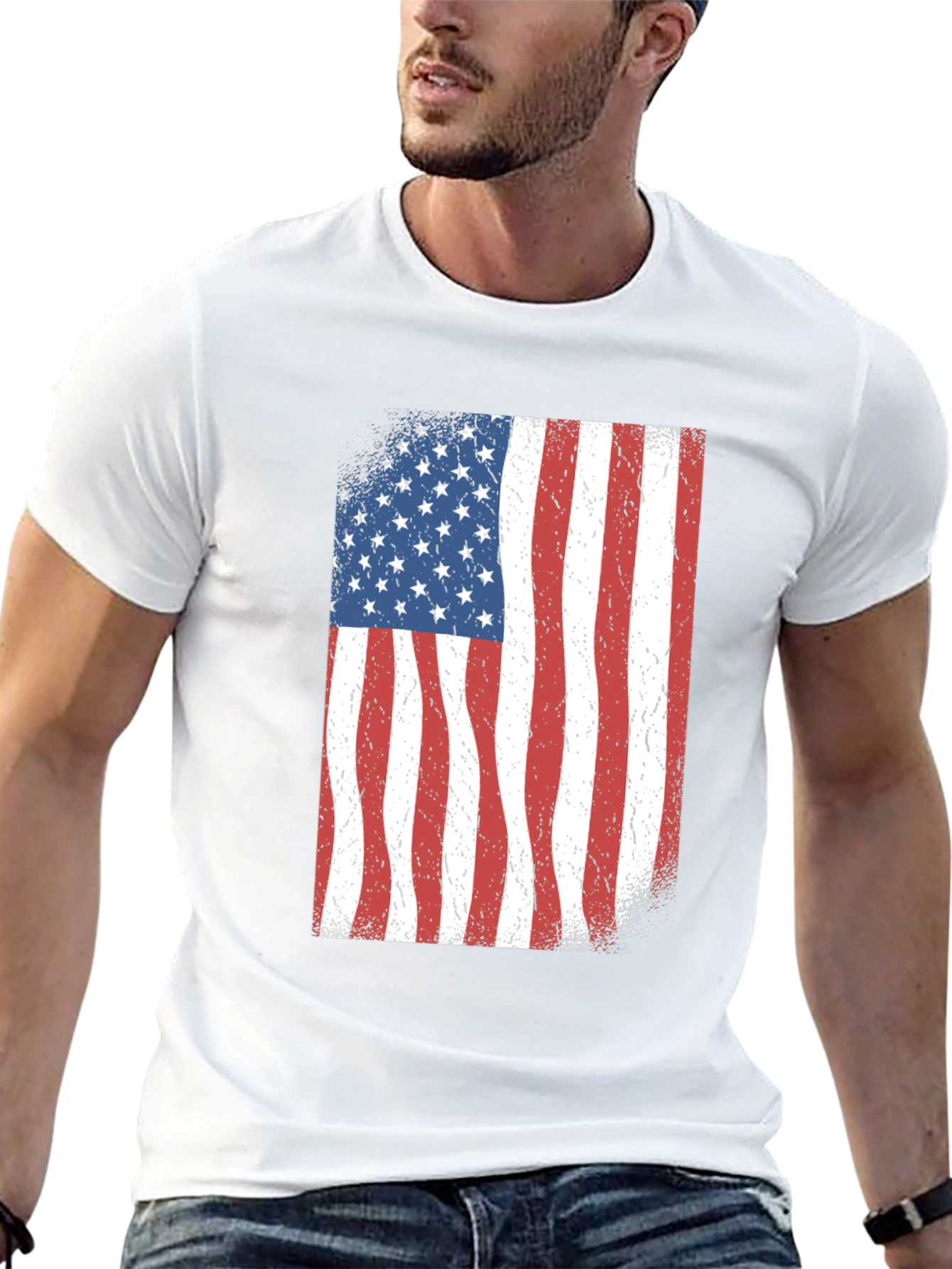 American Flag Graphic Black T-Shirt