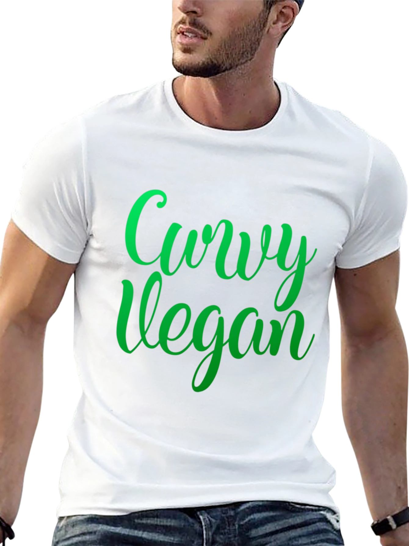 Curvy Vegan Black Graphic Tee
