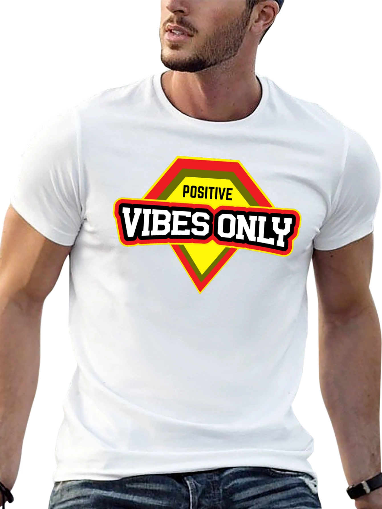 Positive Vibes Only Graphic T-Shirt - Motivational Design