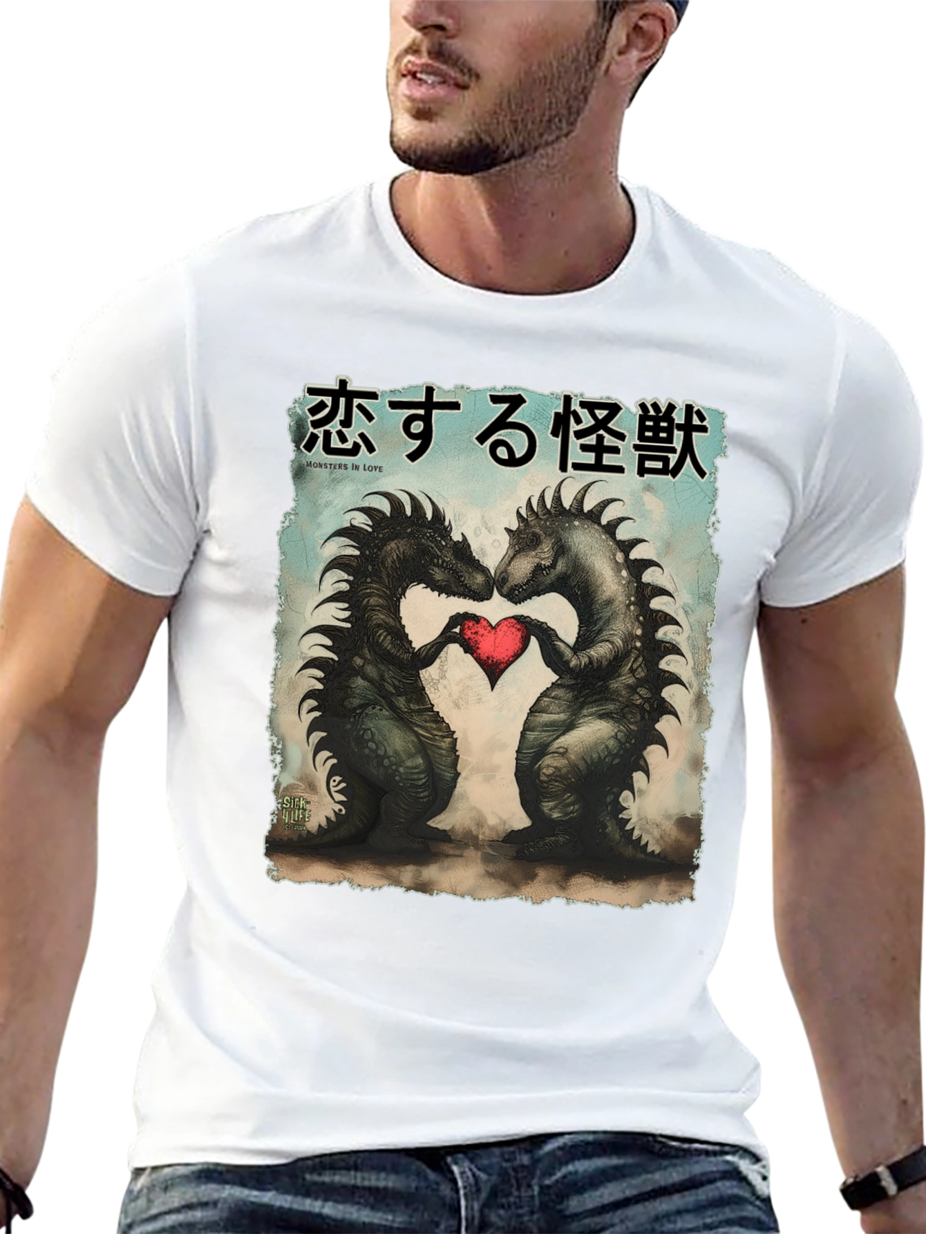 Monsters In Love T-Shirt - Graphic Print