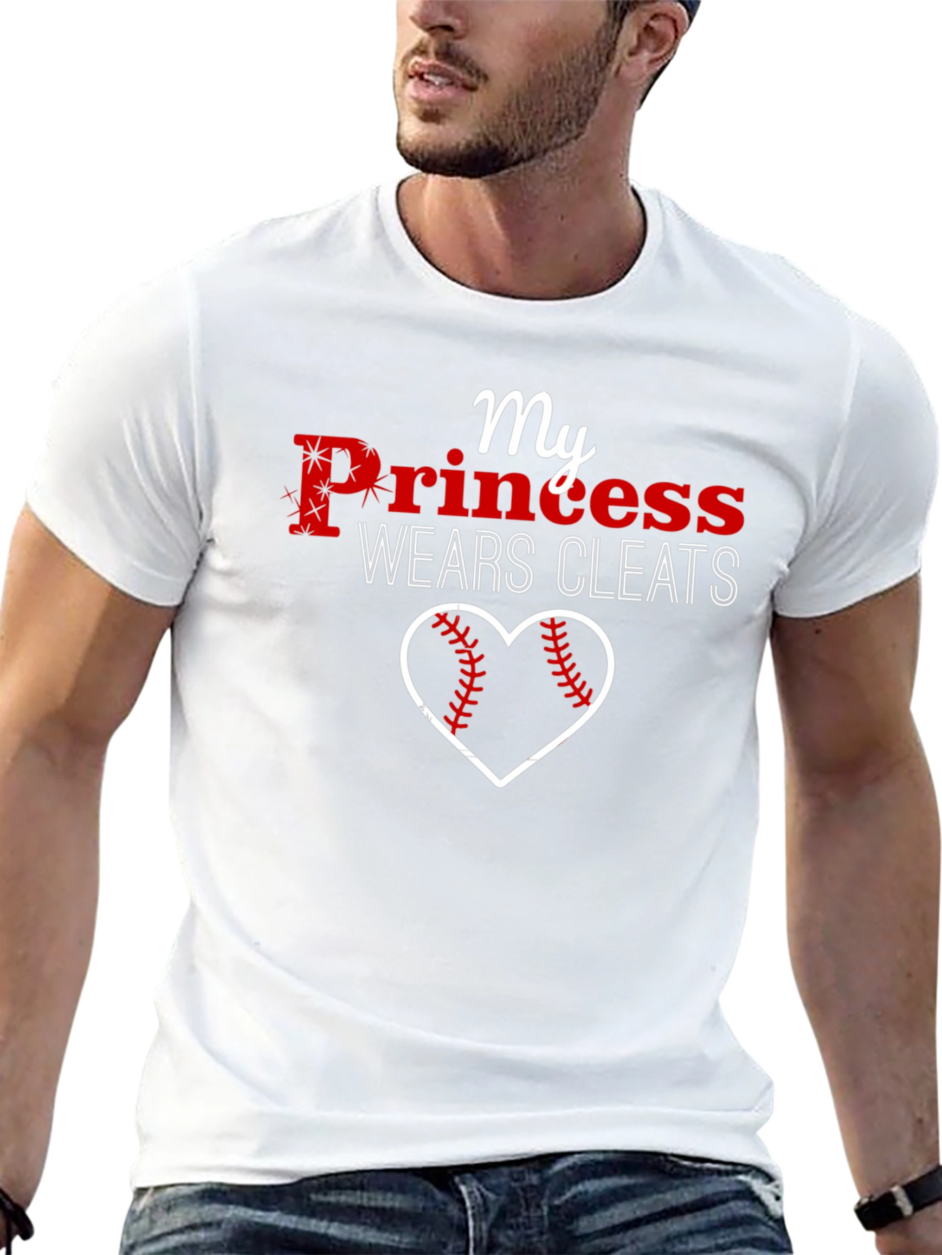 My Princess Wears Cleats Baseball Heart T-Shirt