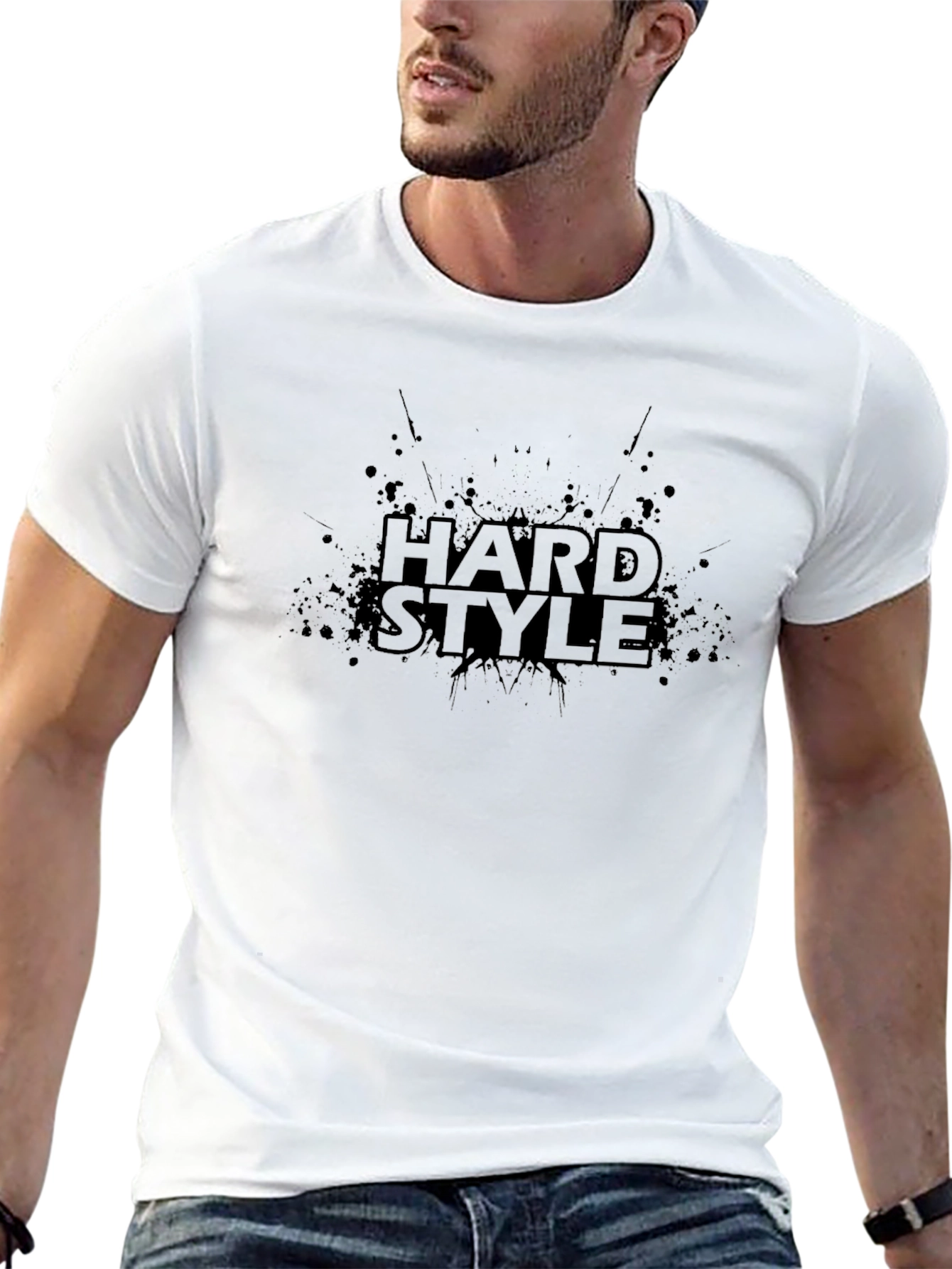 Hard Style Graphic Tee - Black Cotton T-Shirt