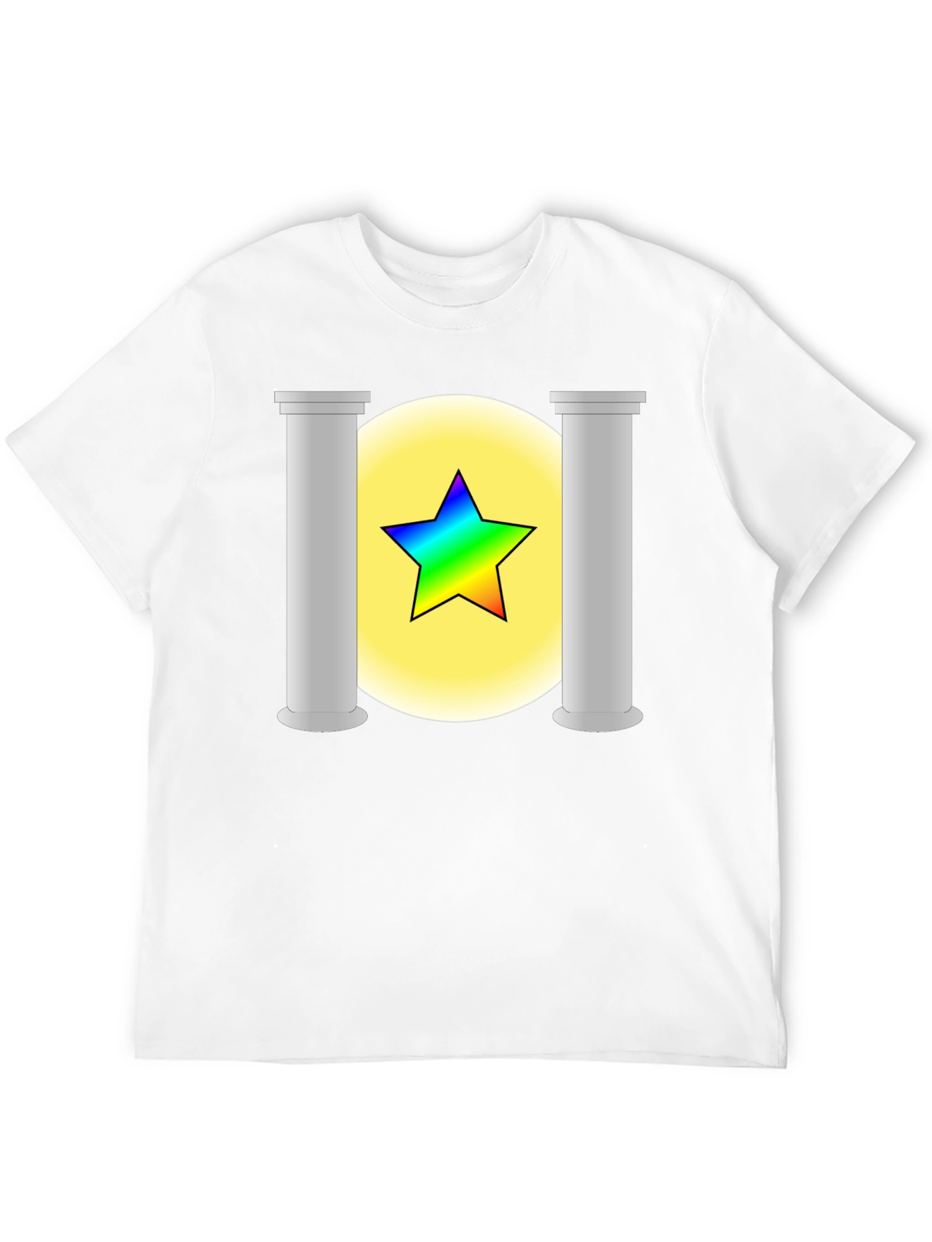 Rainbow Star Columns Black Graphic Tee