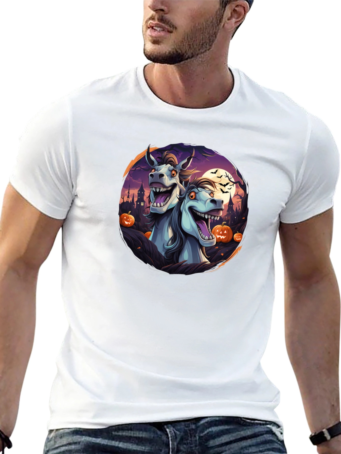 Halloween Horses Black T-Shirt