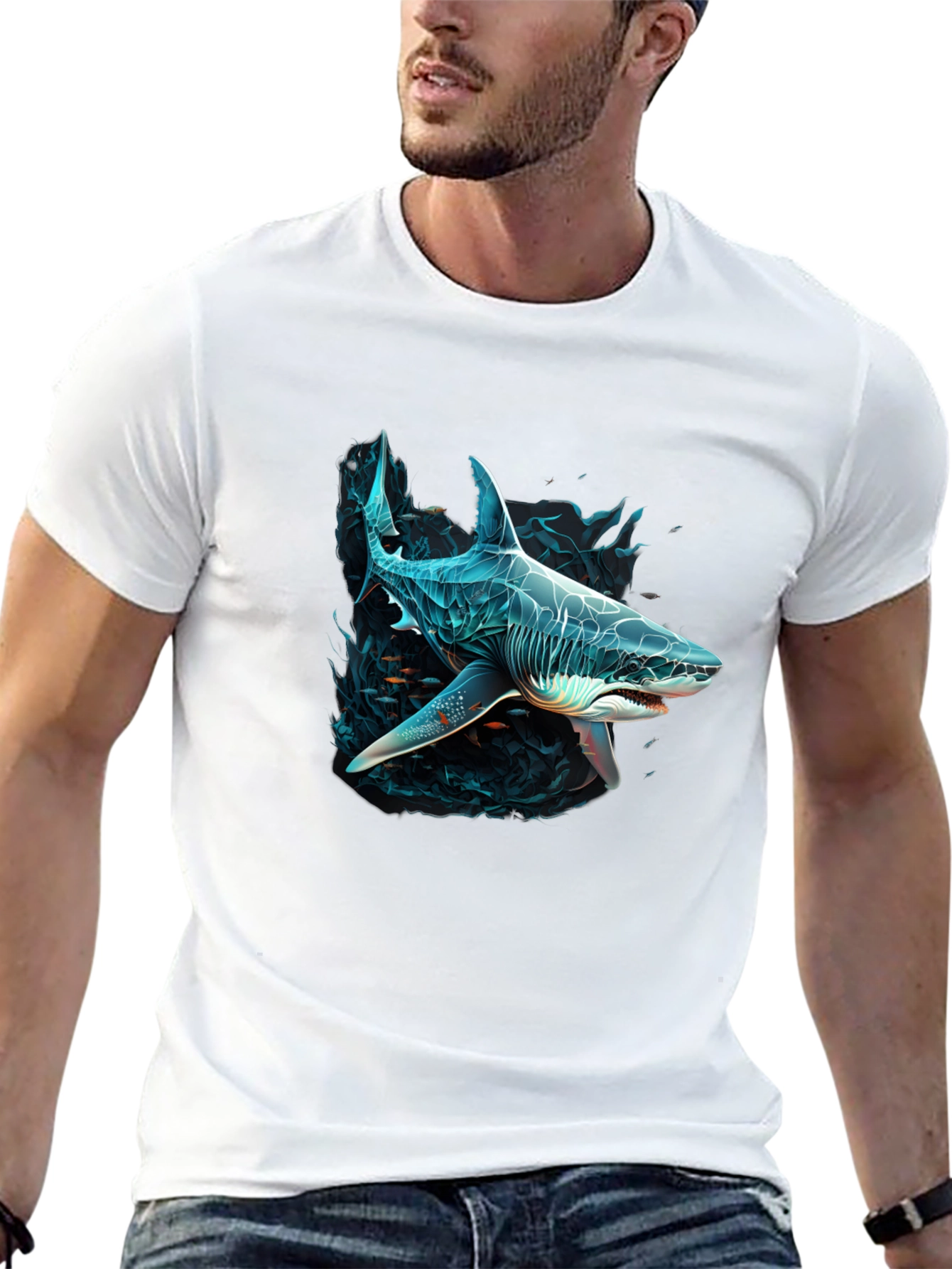 Shark Graphic Tee - Cool Ocean Design
