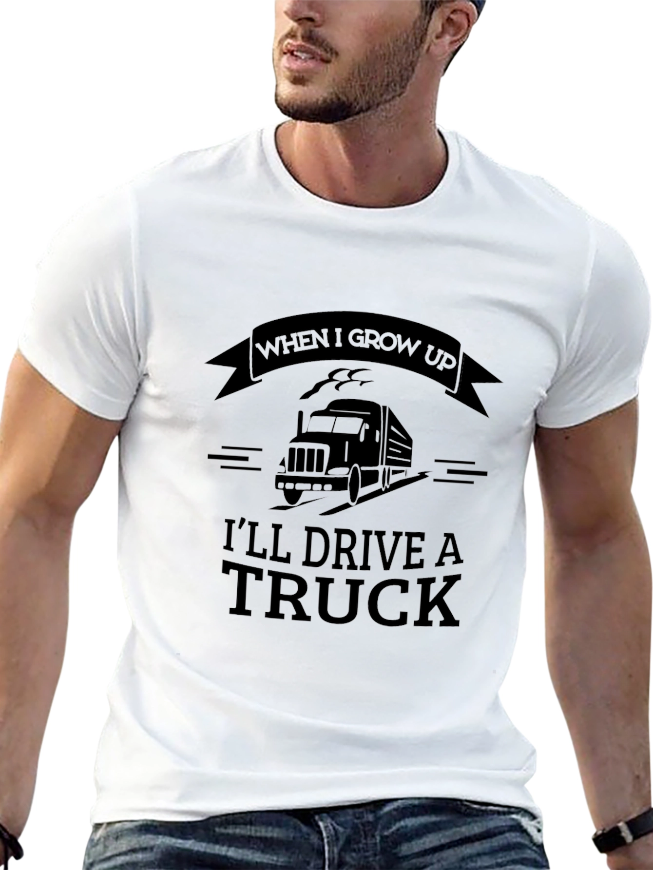 When I Grow Up Truck Driver Black Graphic Tee