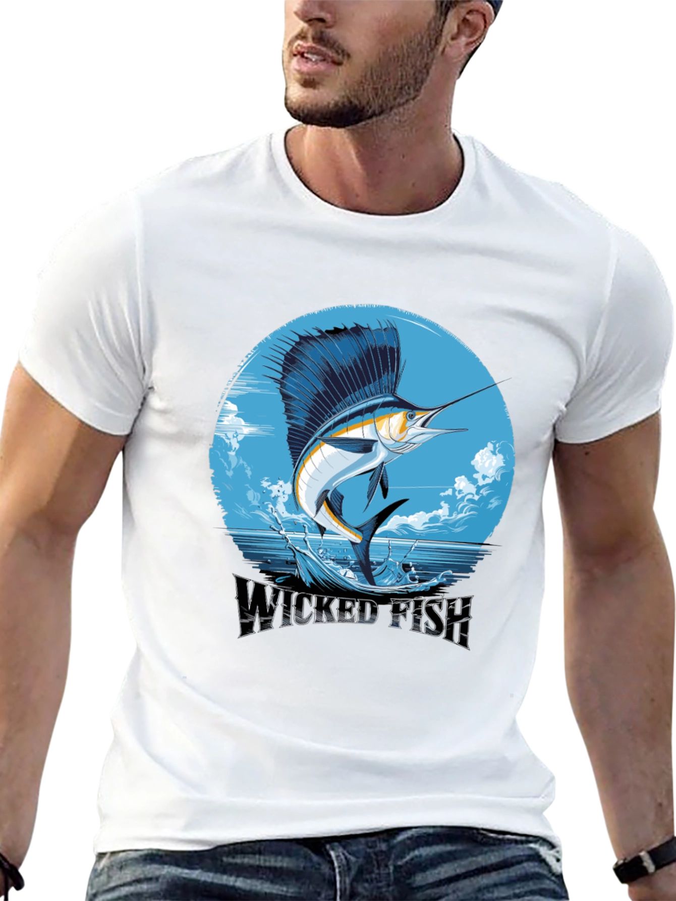 Wicked Fish Graphic Tee - Stylish Mens Black T-Shirt