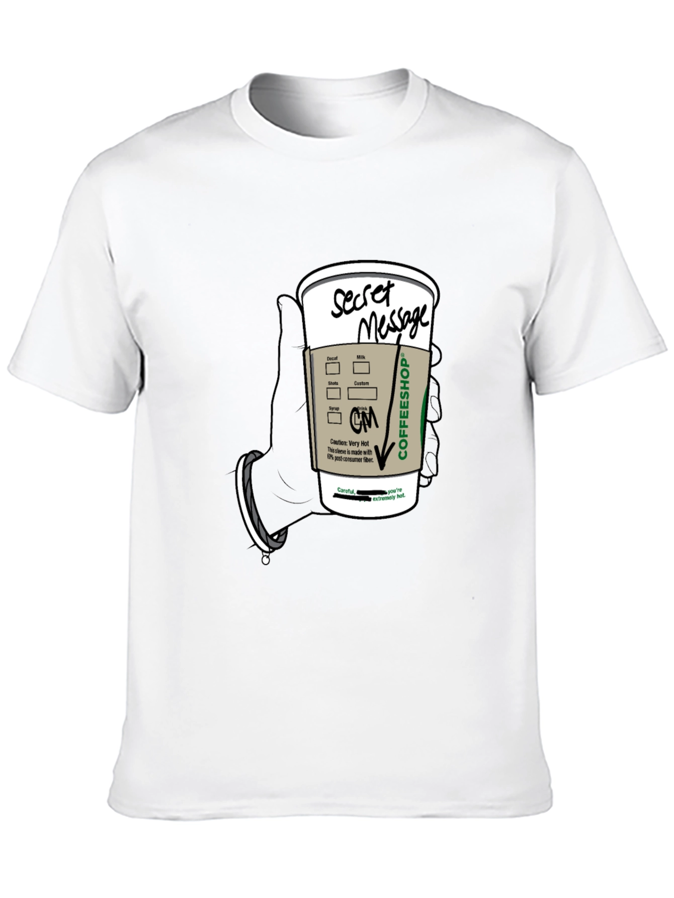 Coffee Secret Message T-Shirt - Fun Novelty Tee