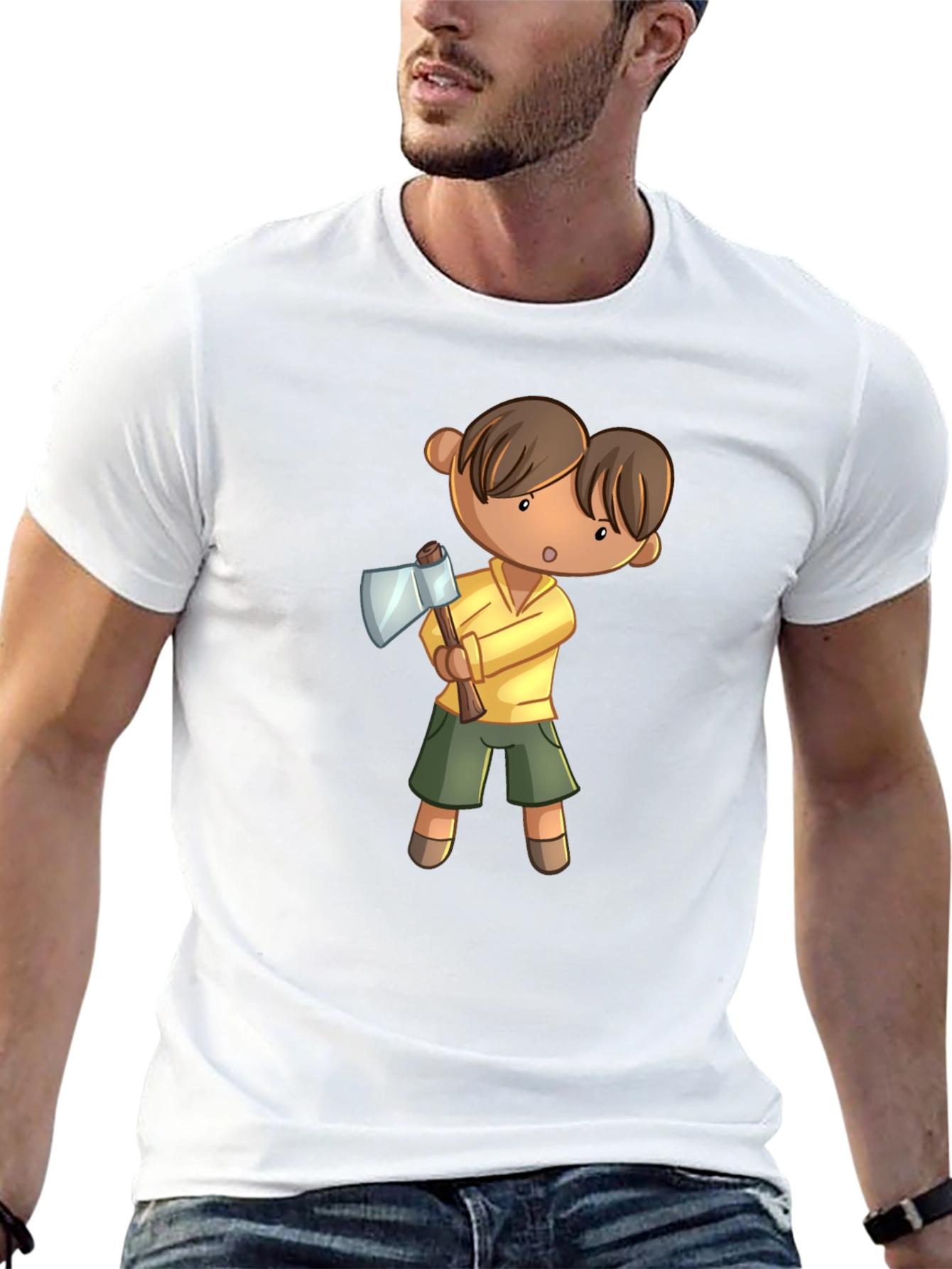 Cartoon Axe Man T-Shirt