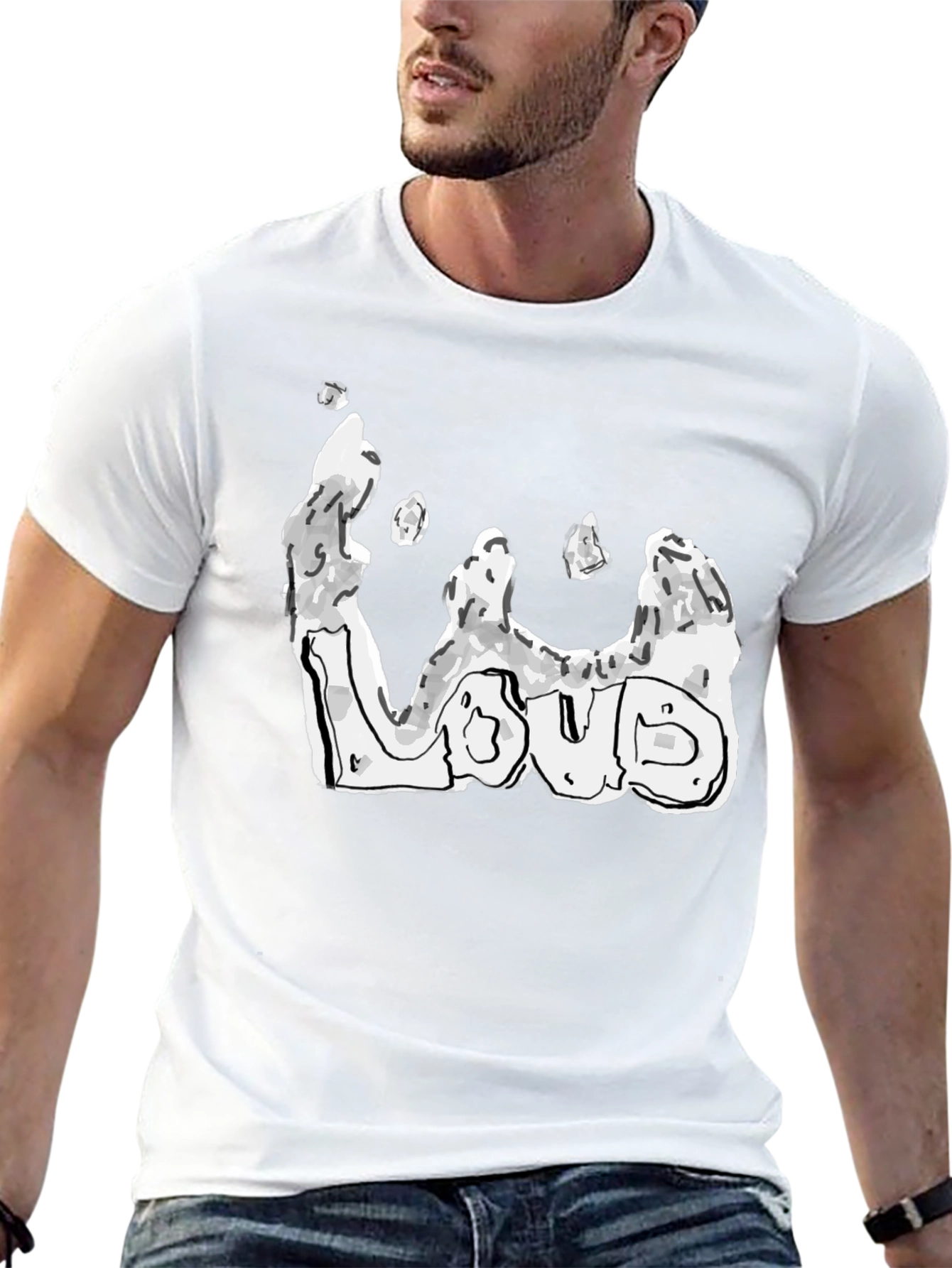 Mens Black Loud Graphic Tee